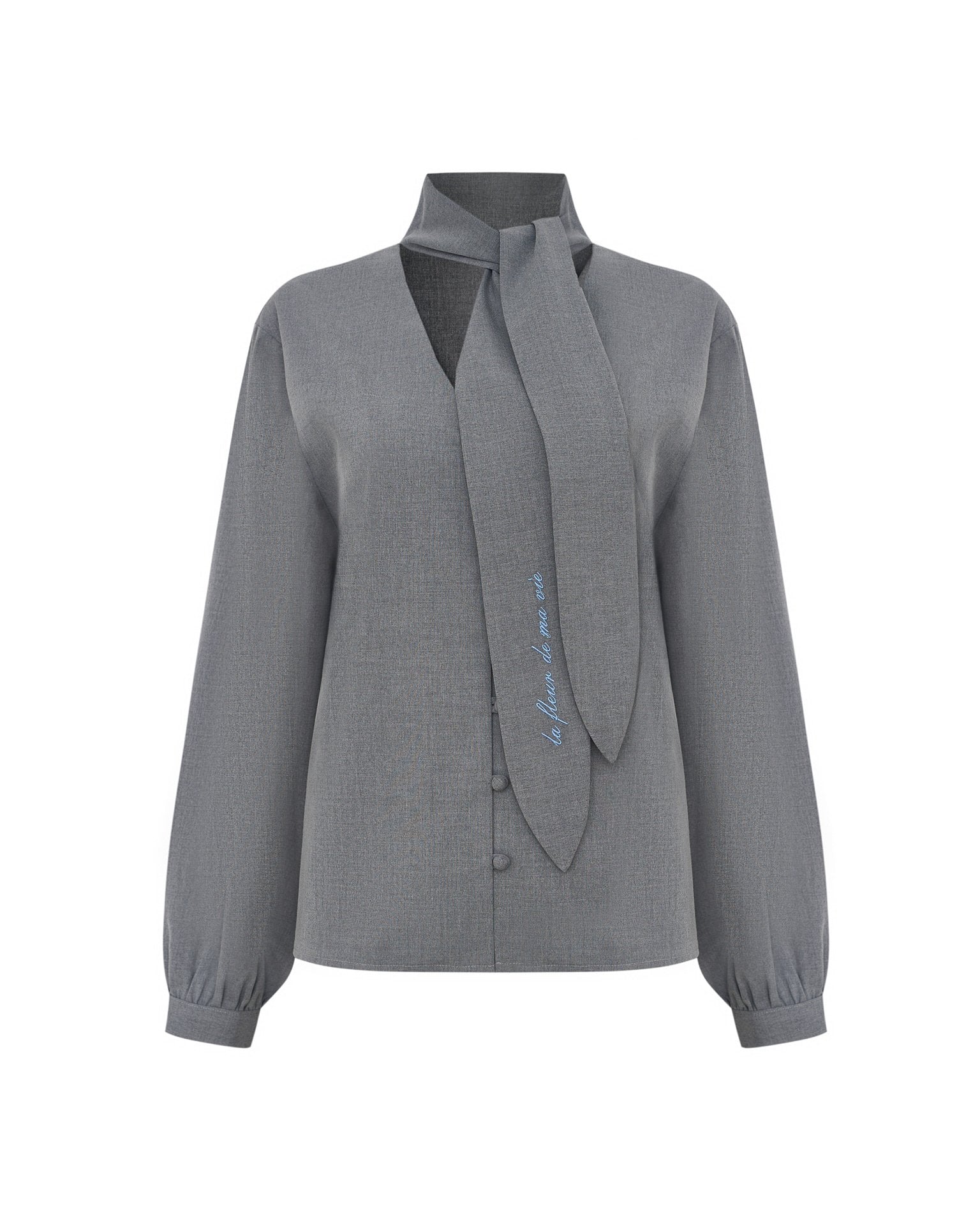 Blouse with a tie-neck detail