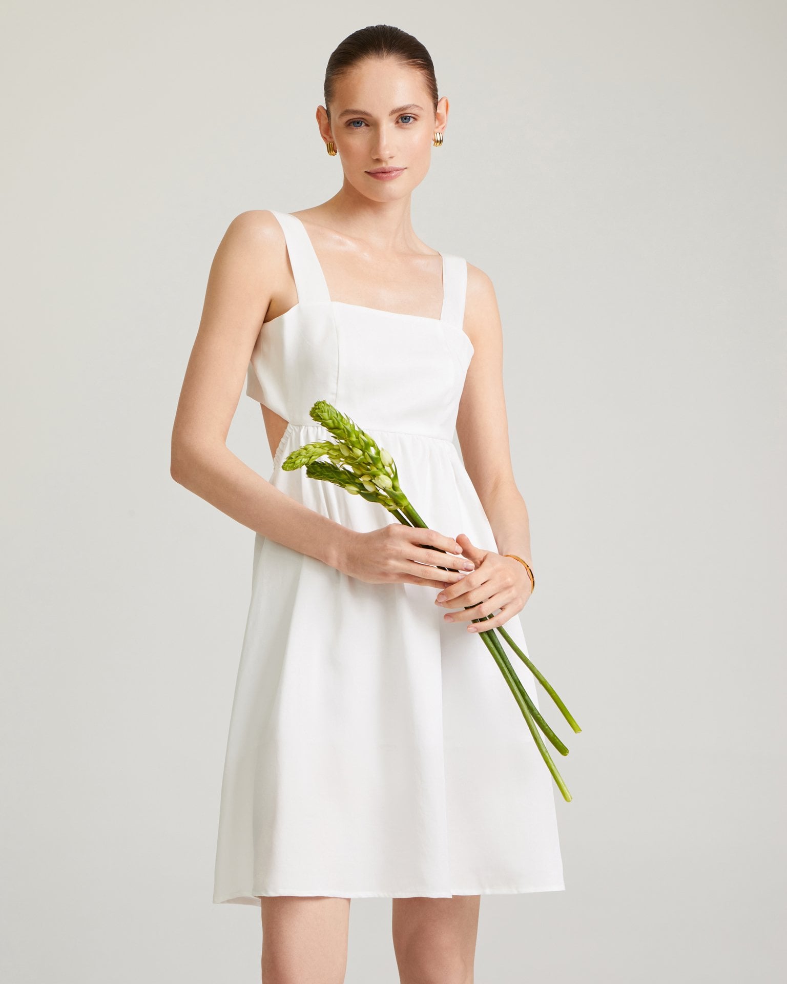 White strap dress