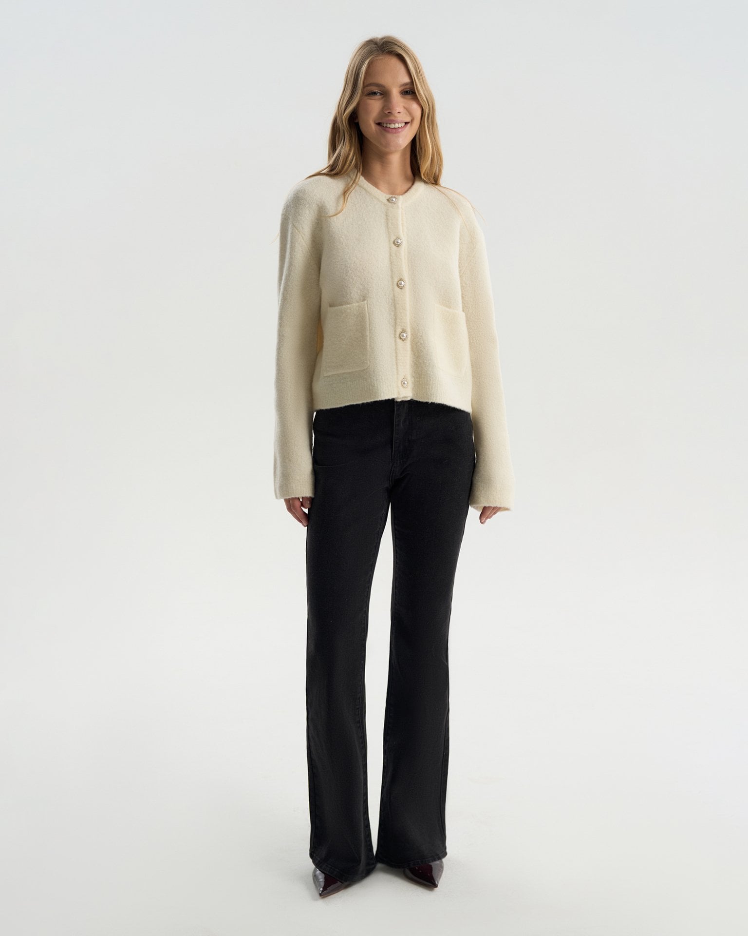 Black flared jeans