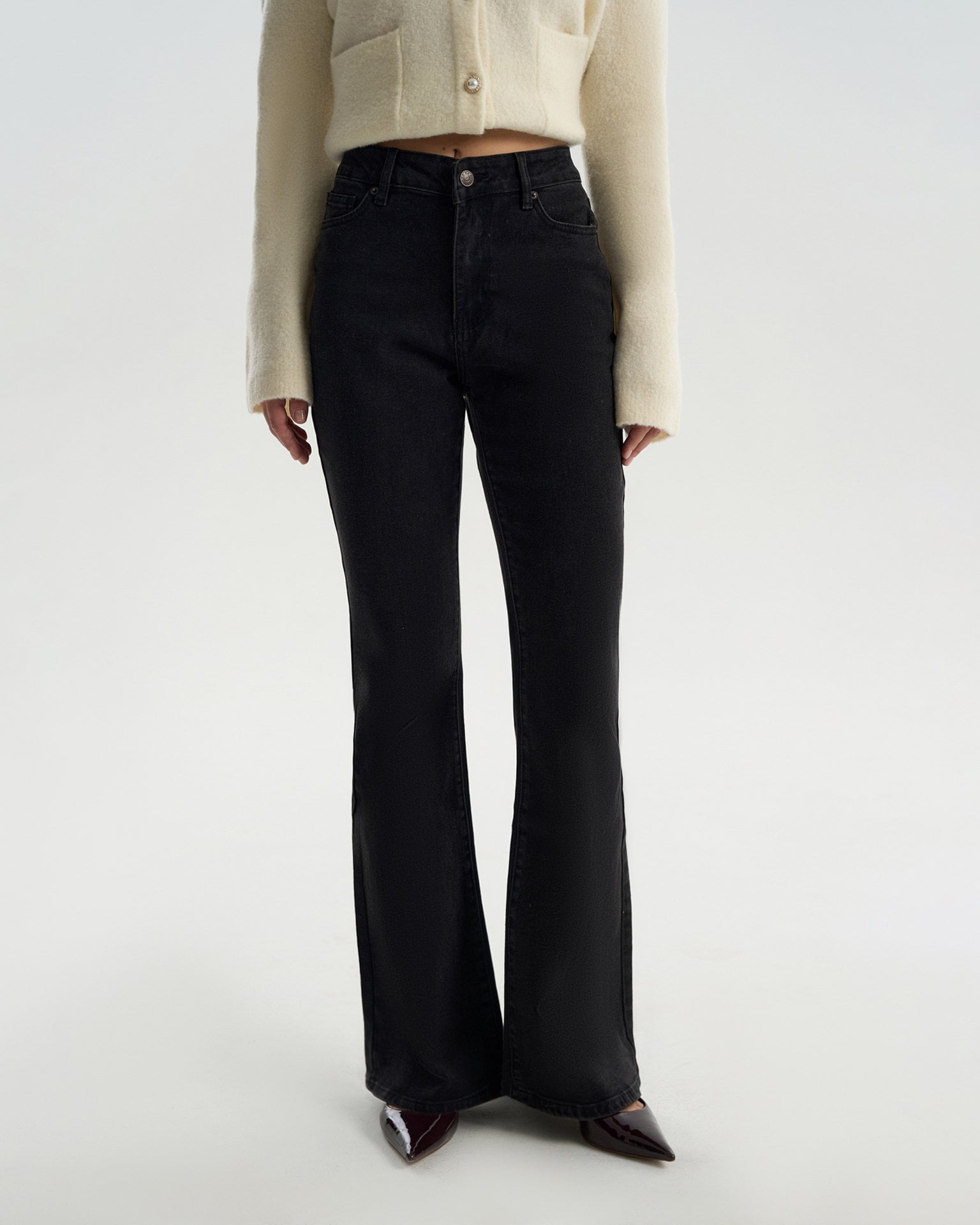 Black flared jeans