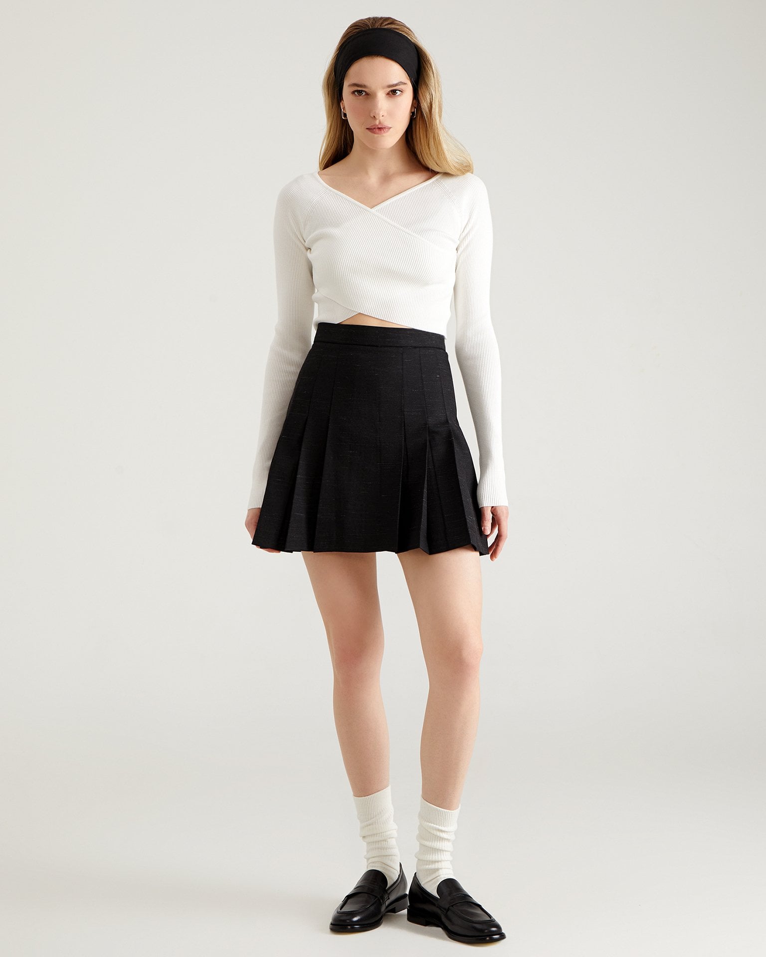 Black mini skirt