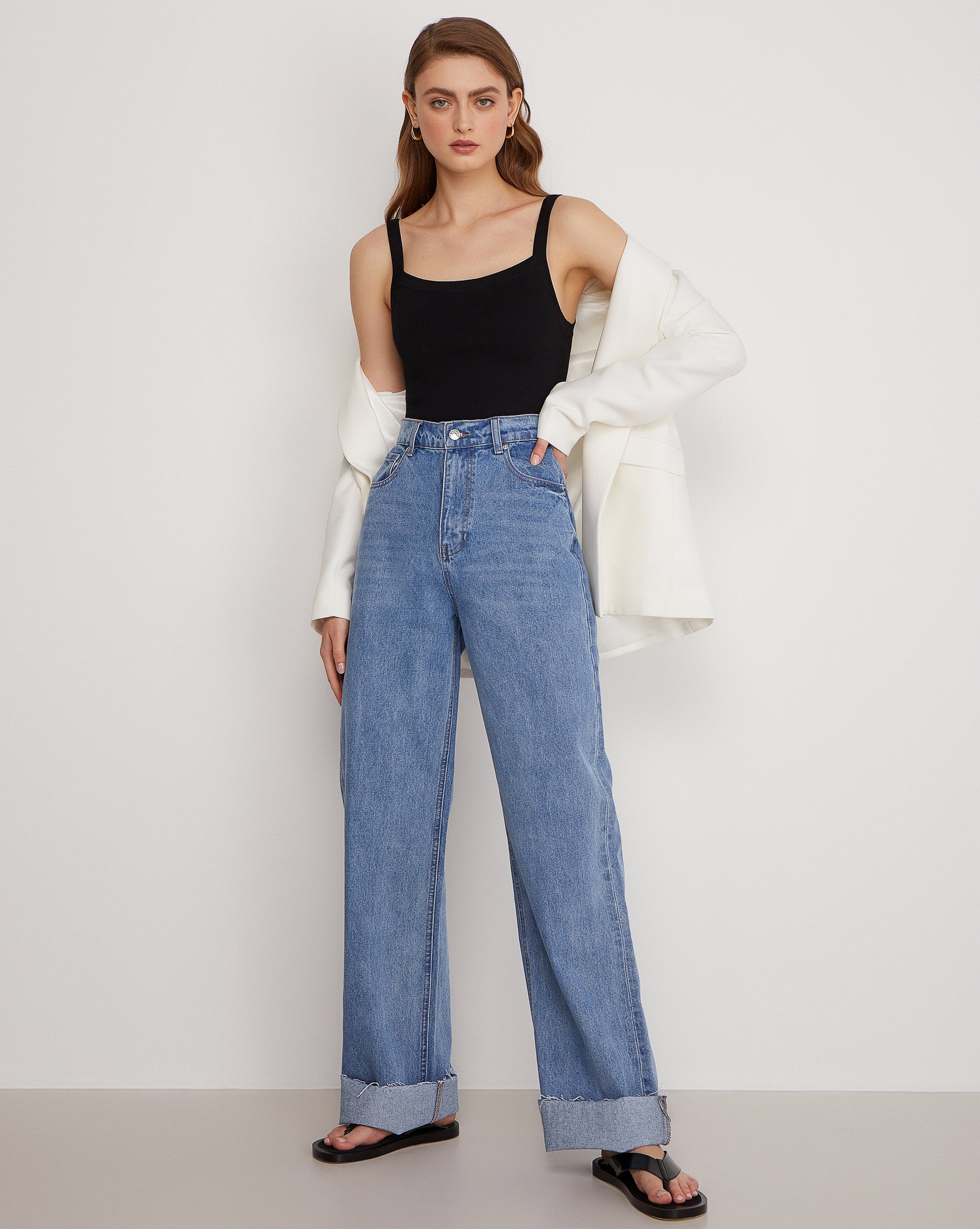 Turn-up jeans