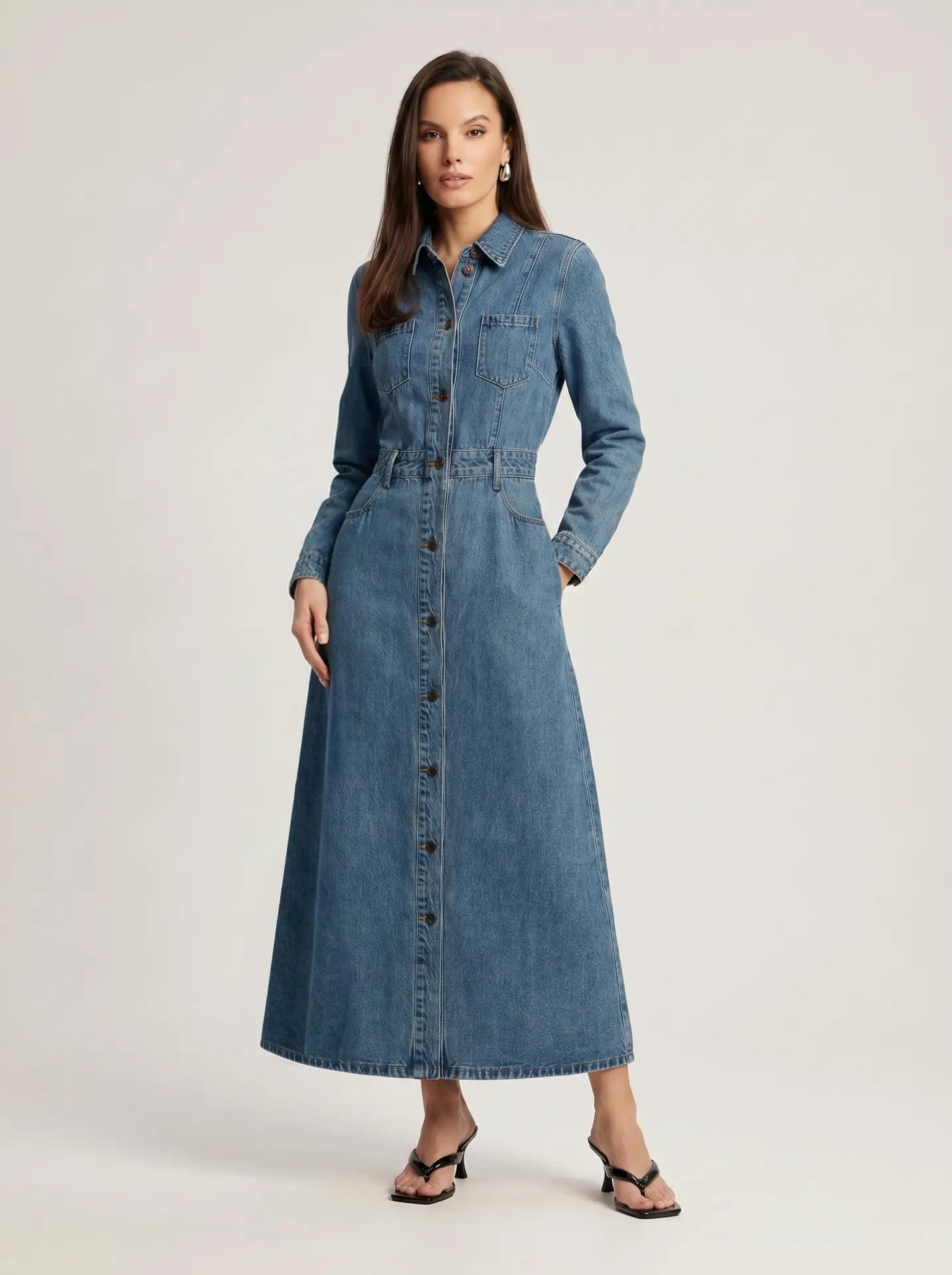 denim trench dress