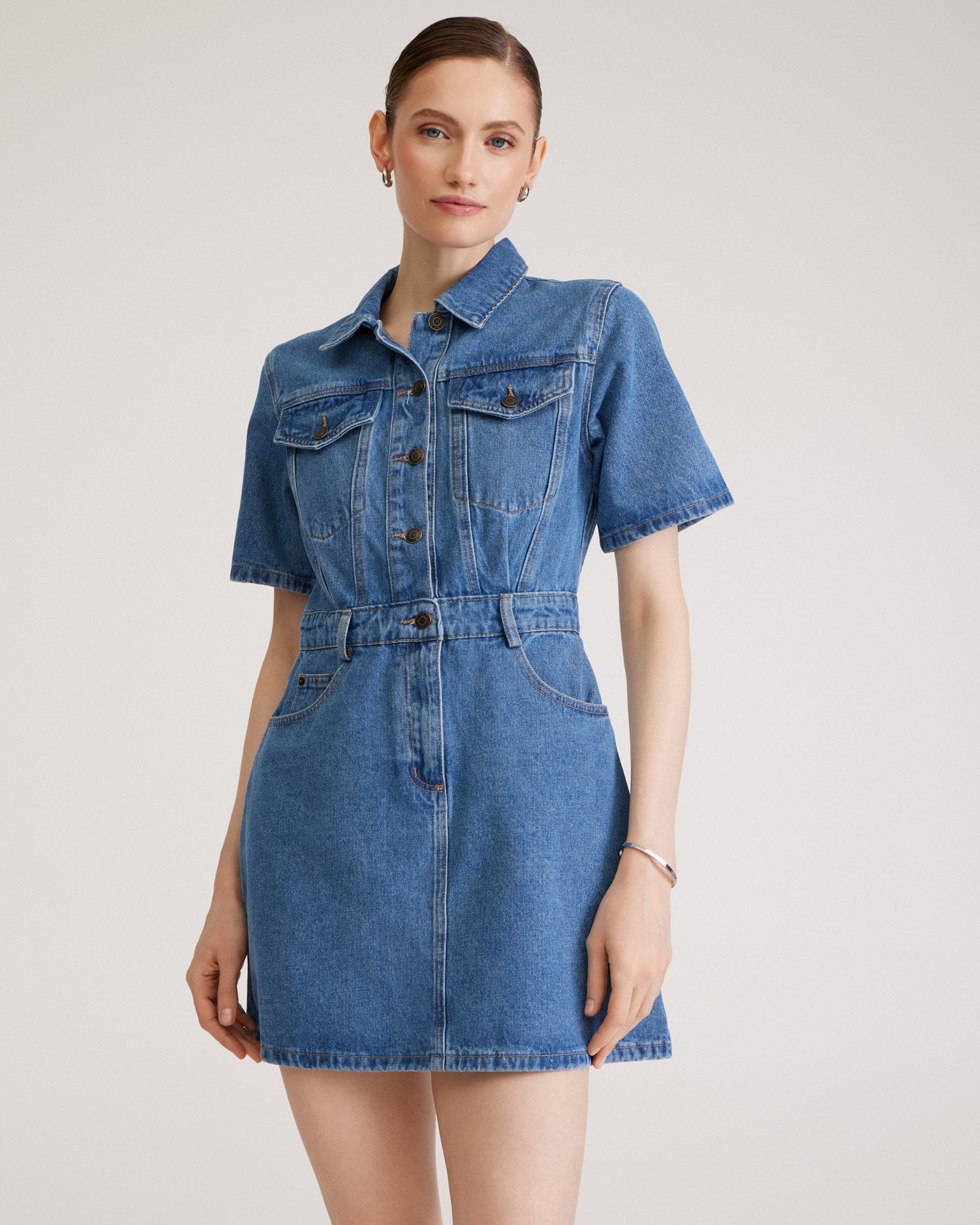 Fitted denim dress