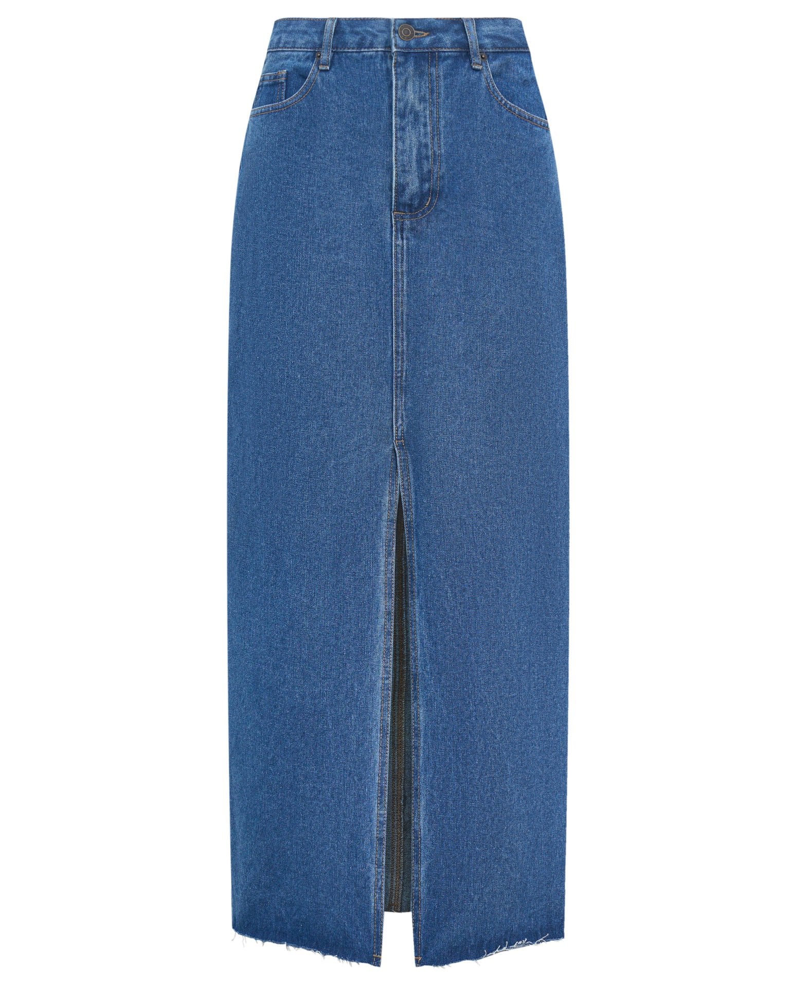 Denim skirt with a slit