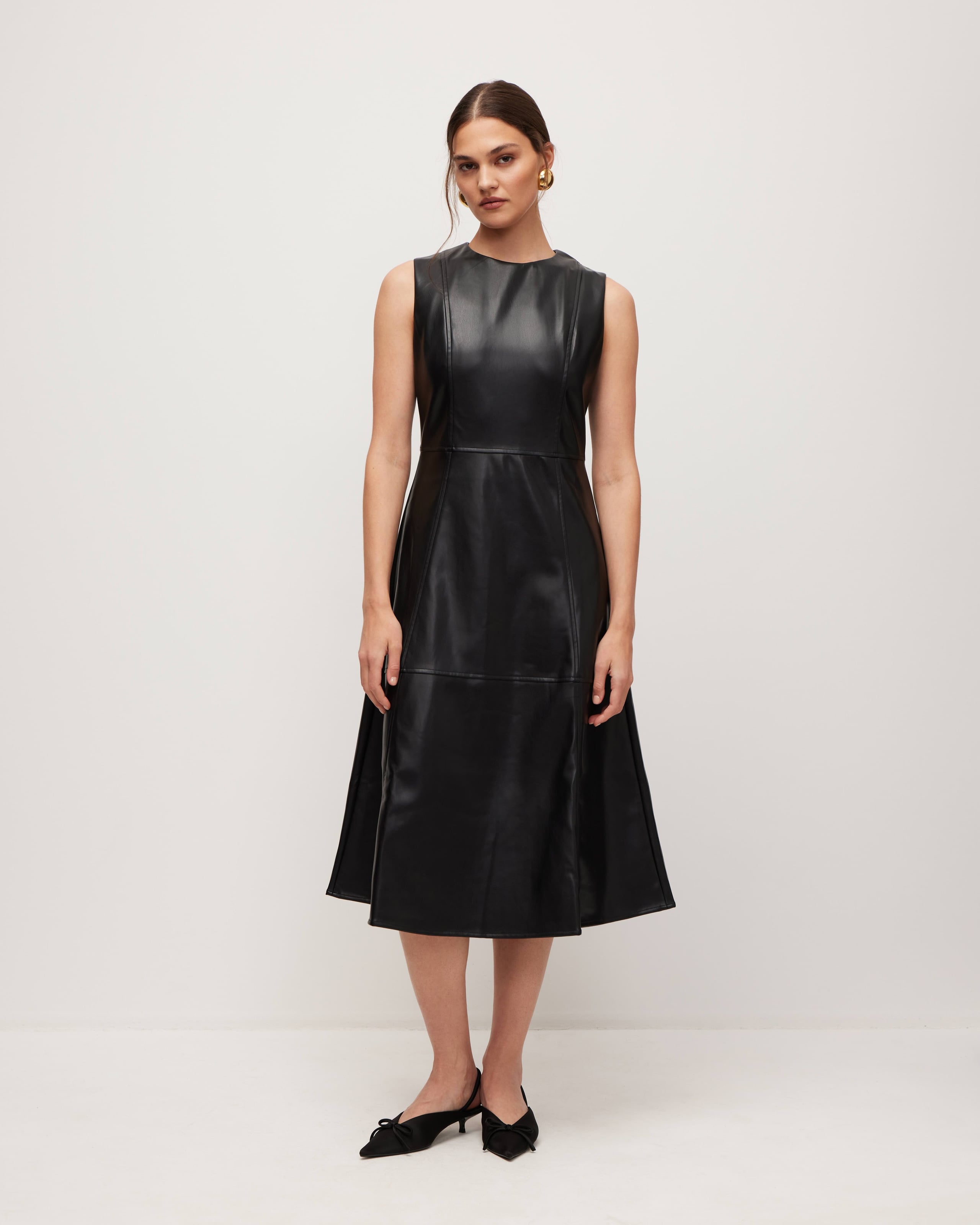 Faux leather dress