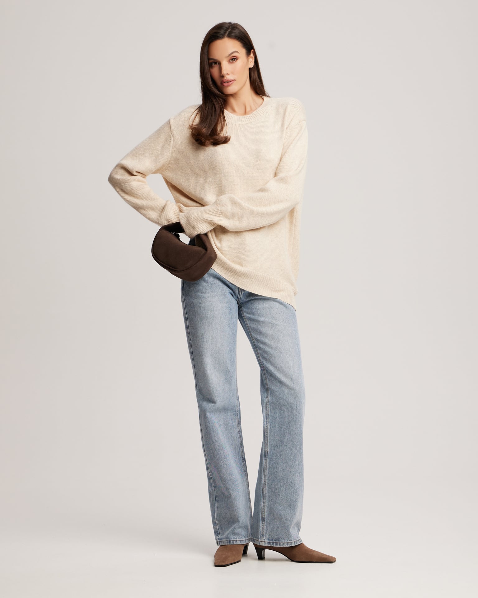 Oversize jumper in beige