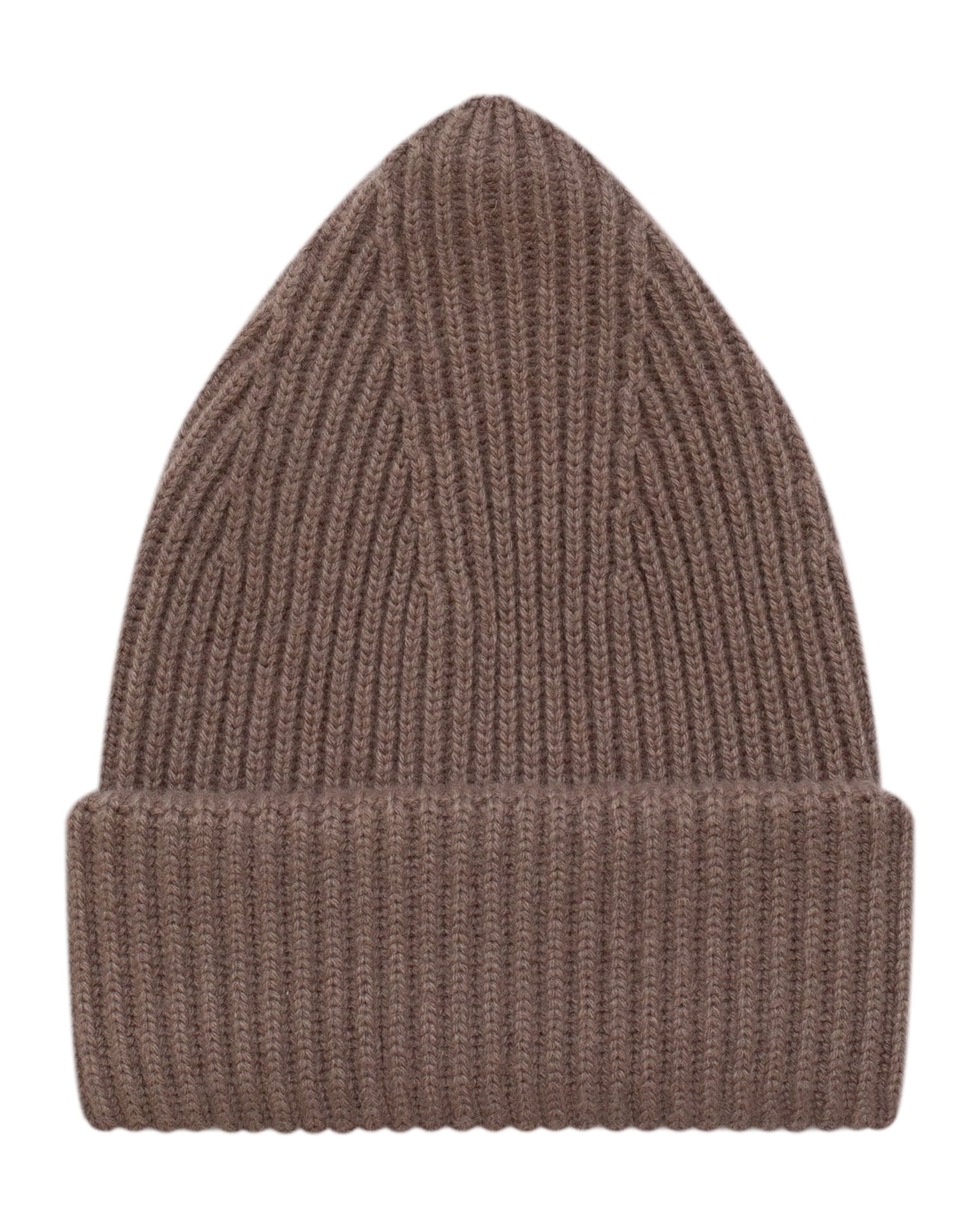 Ribbed wool hat in brown