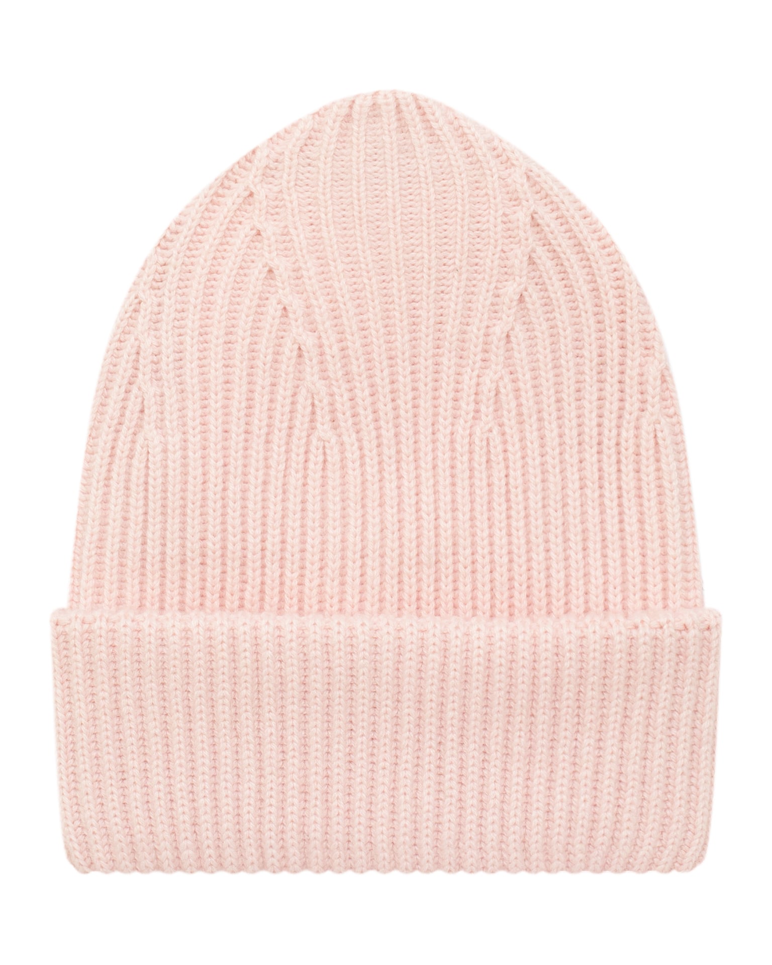 Textured Rib Knit Wool Hat in Pink