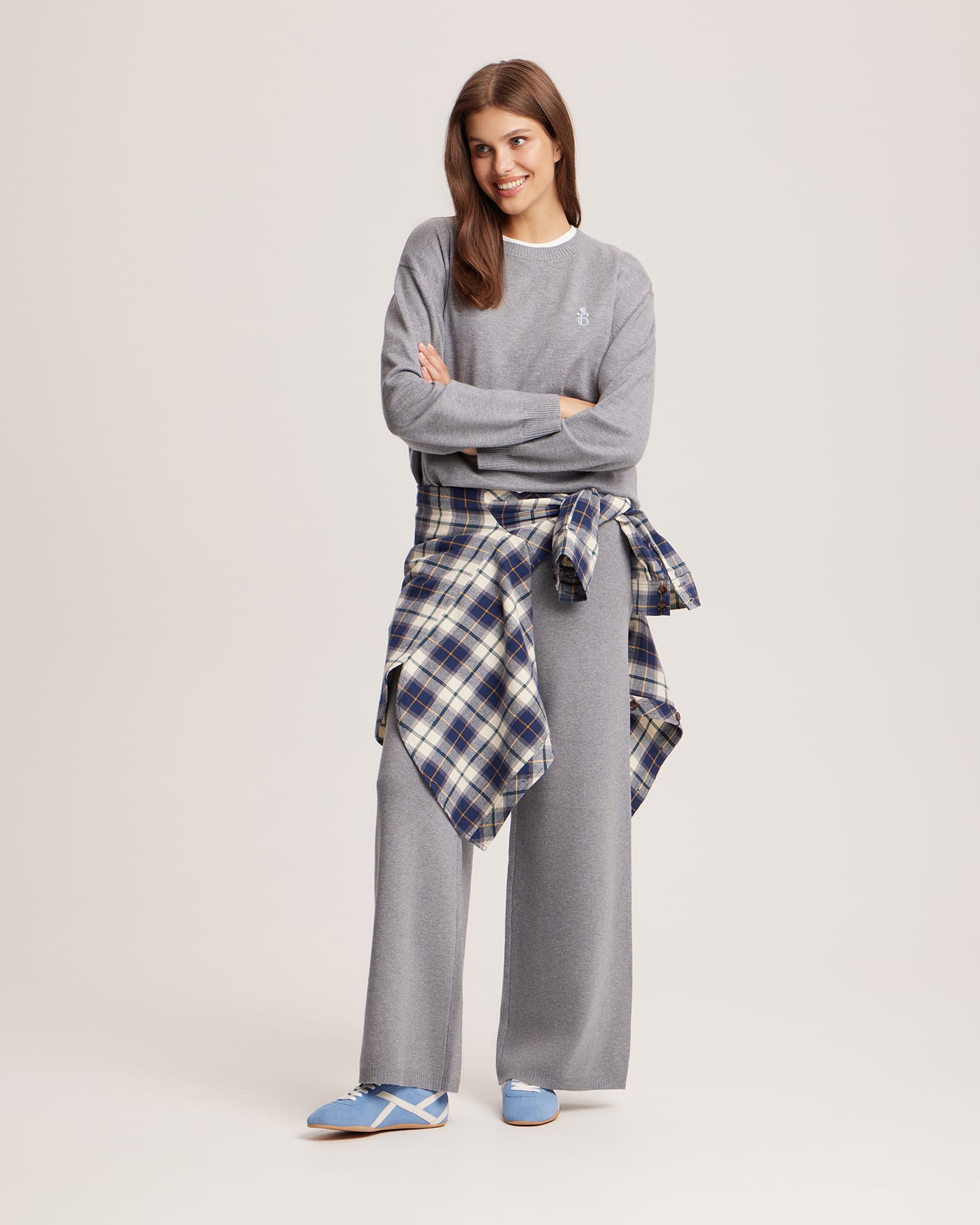 Grey knitted set