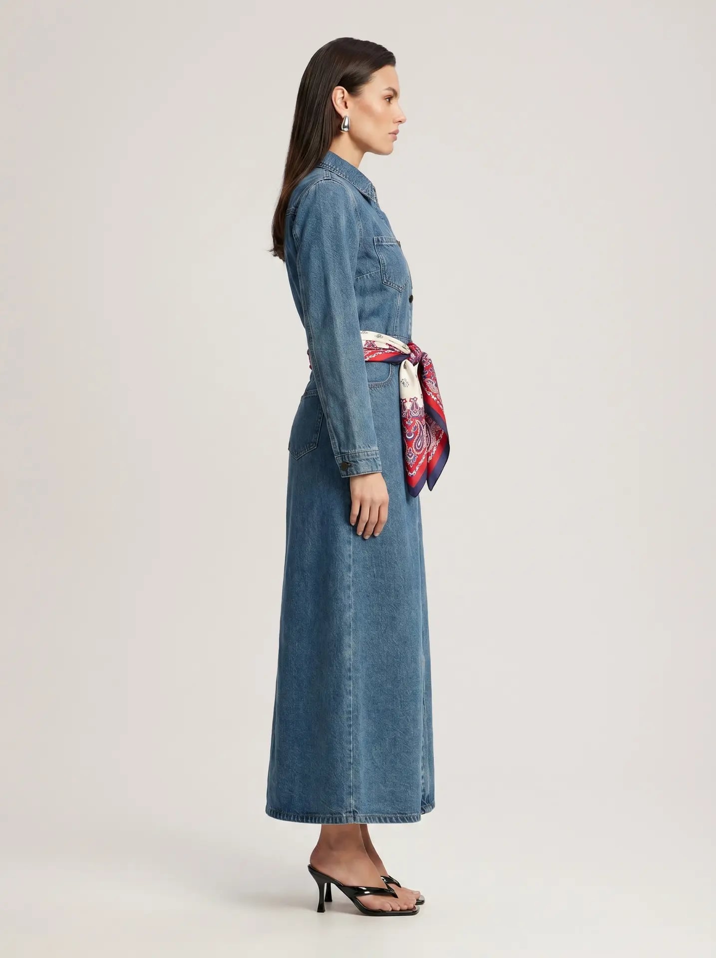 denim trench dress