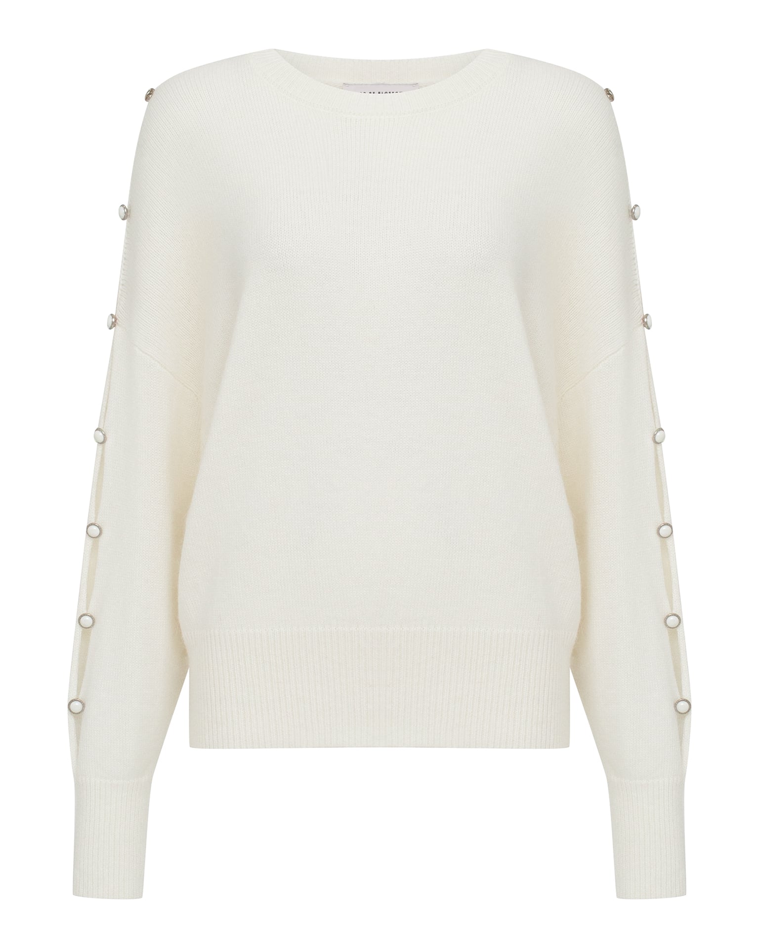 Jumper with accent buttoned sleeves