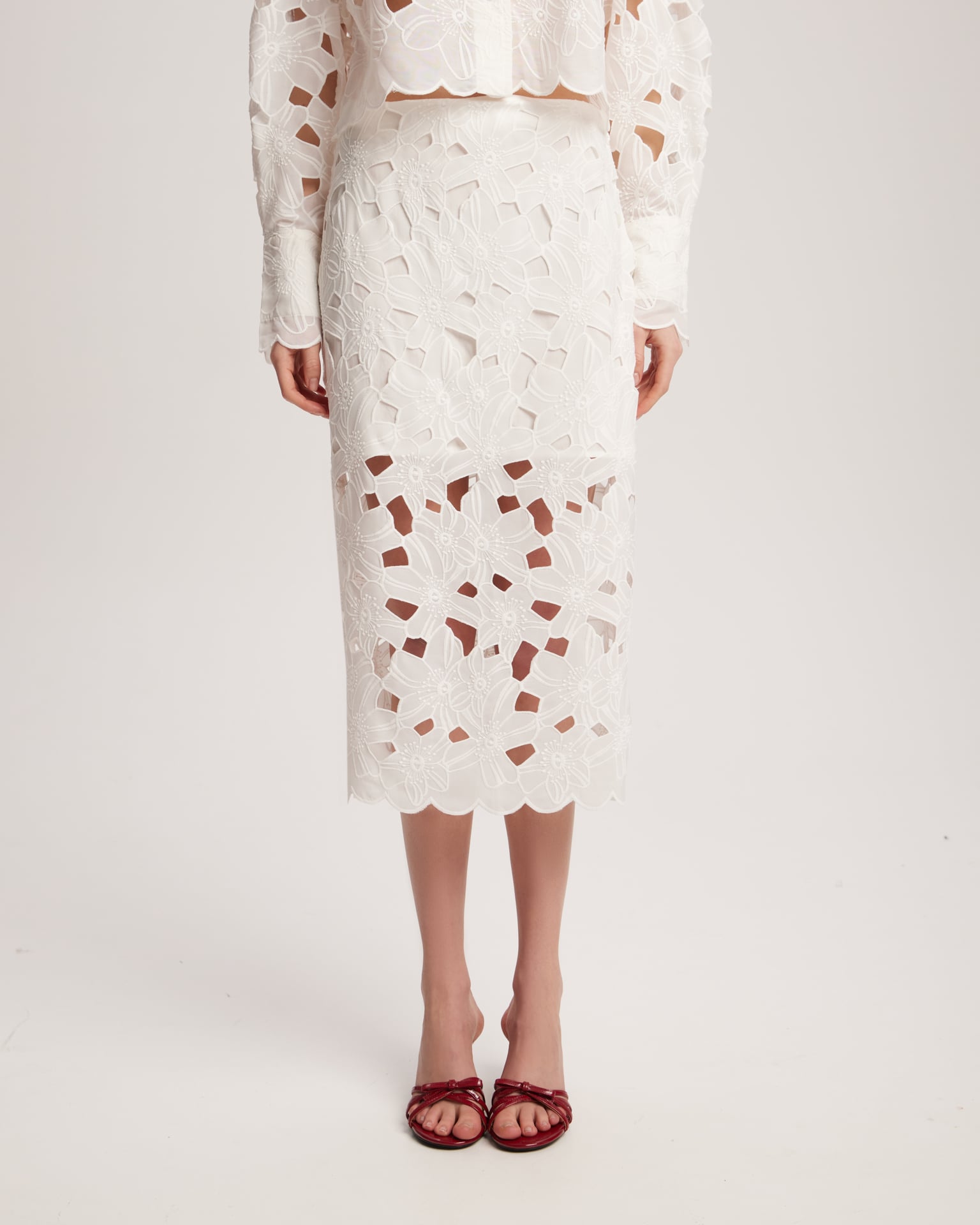 White lace skirt
