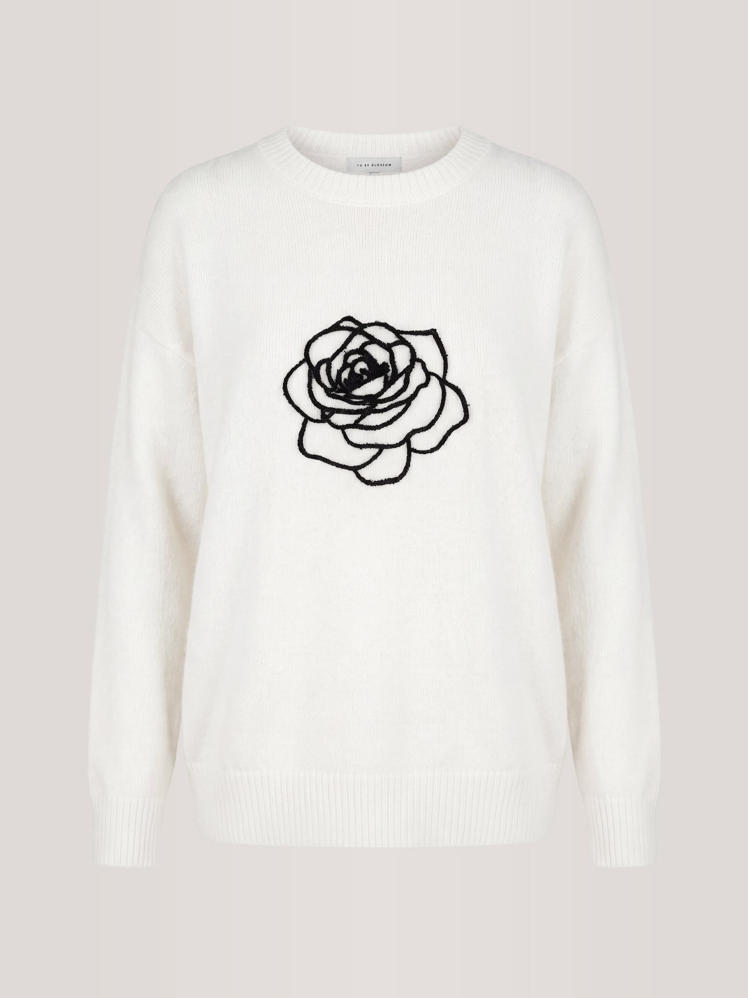 Jumper with velvet rose applique