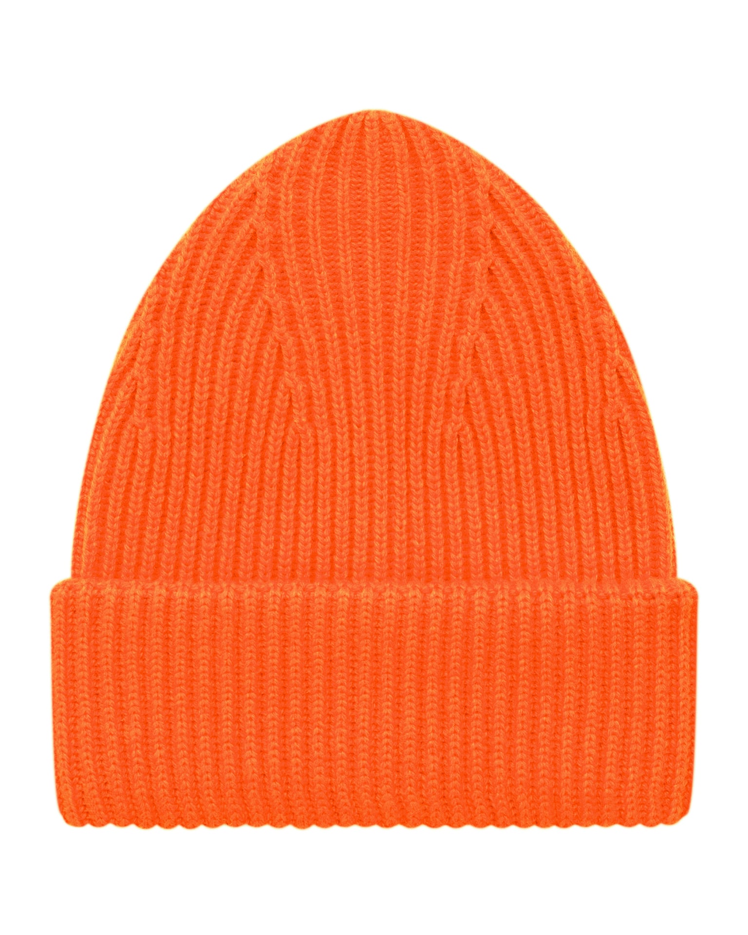Orange ribbed wool hat
