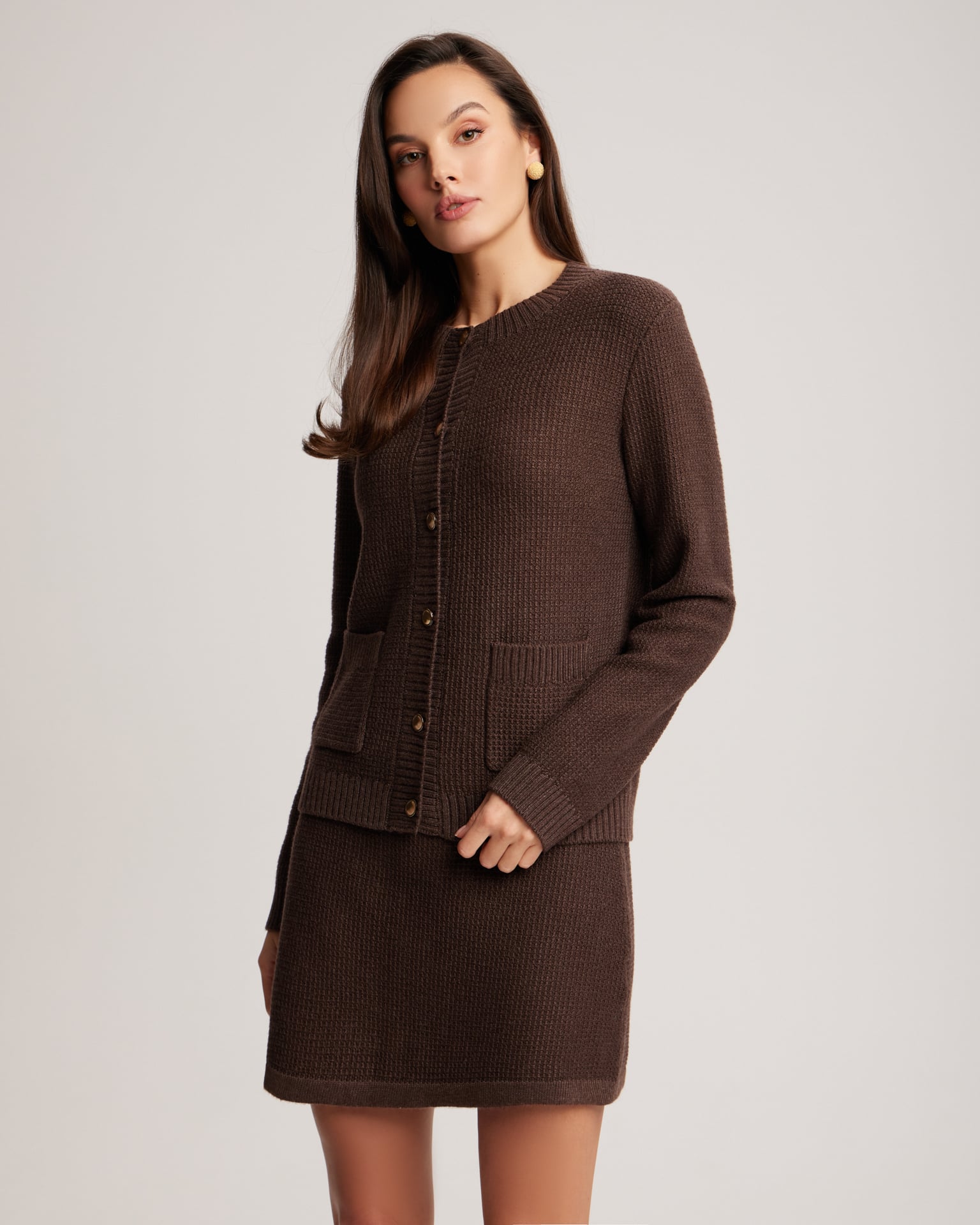 Textured knit cardigan