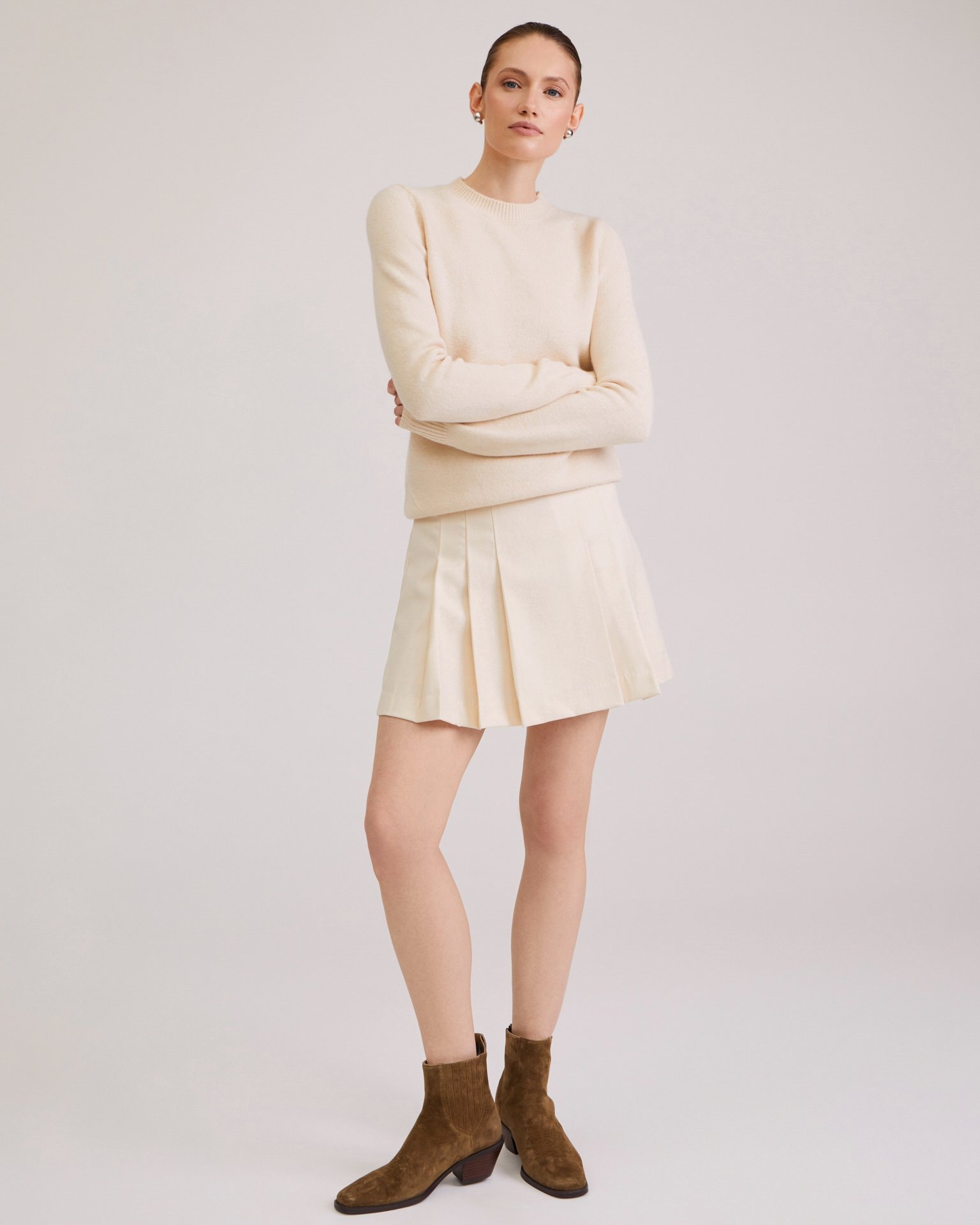 Straight-cut jumper, Beige — photo 3
