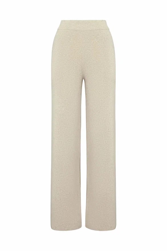 Beige knit trousers, Beige — photo 7