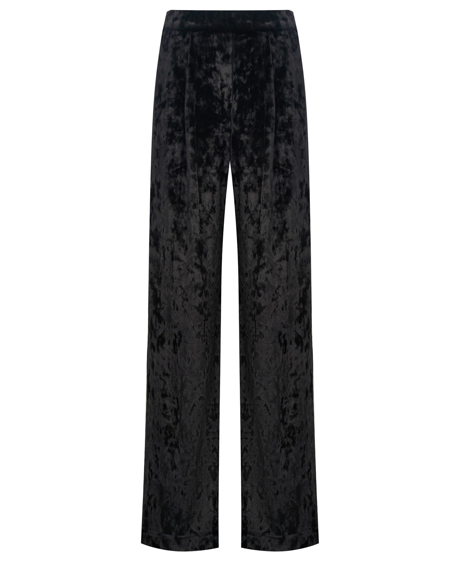Black velvet trousers, Black — photo 2