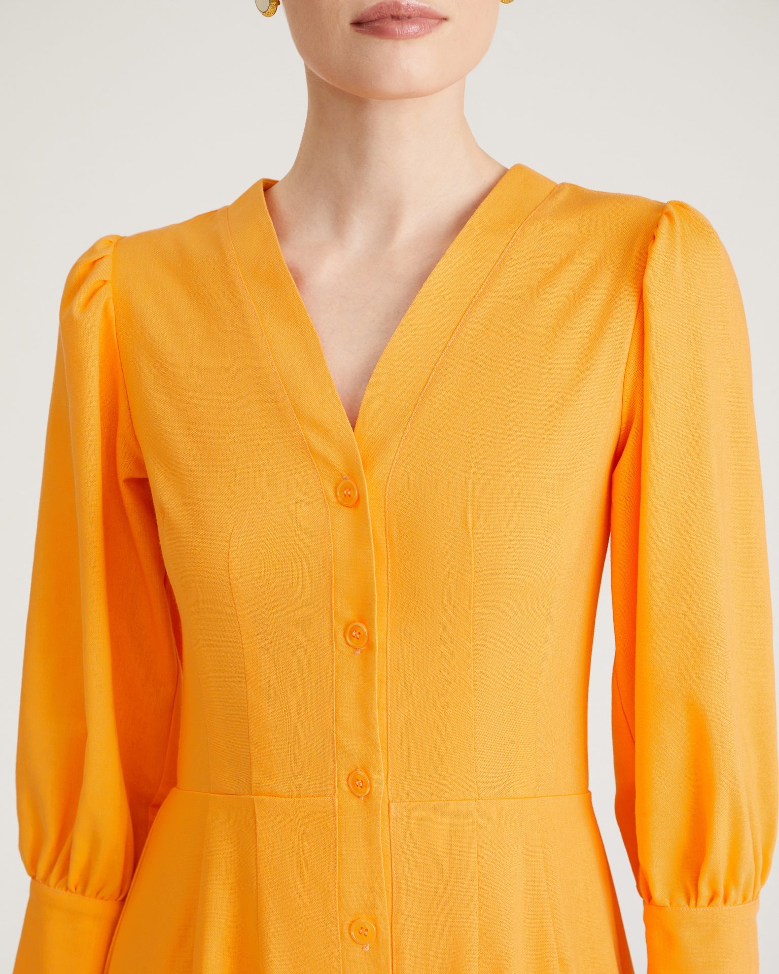 Fitted midi dress, Orange — photo 7