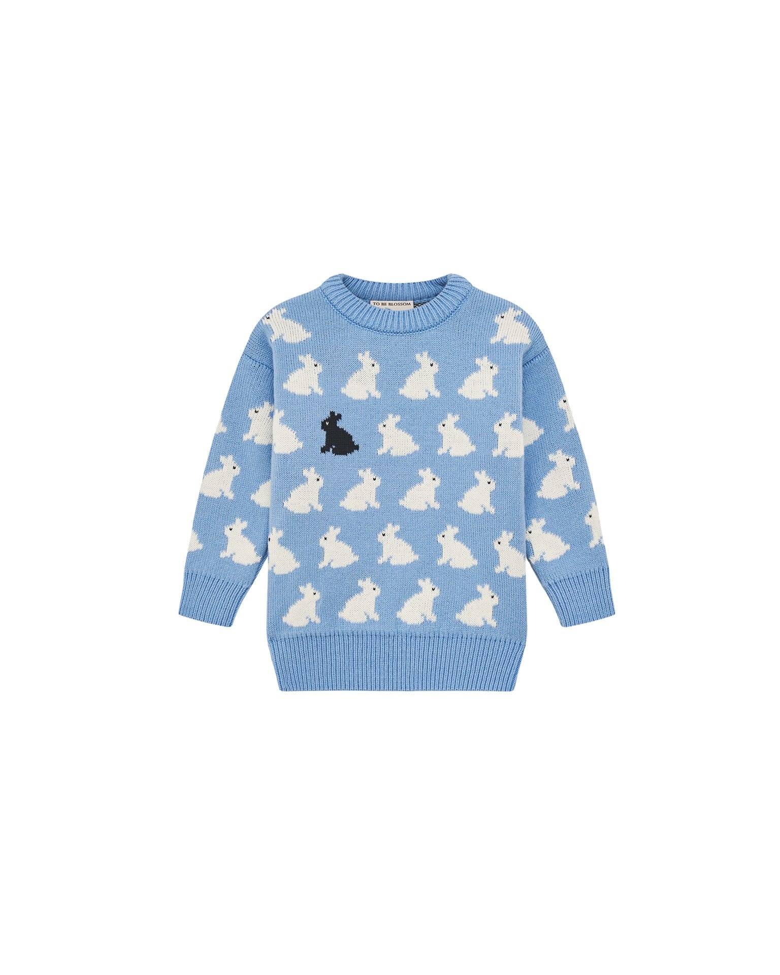Children's Jumper with Rabbit Print, Sky Blue