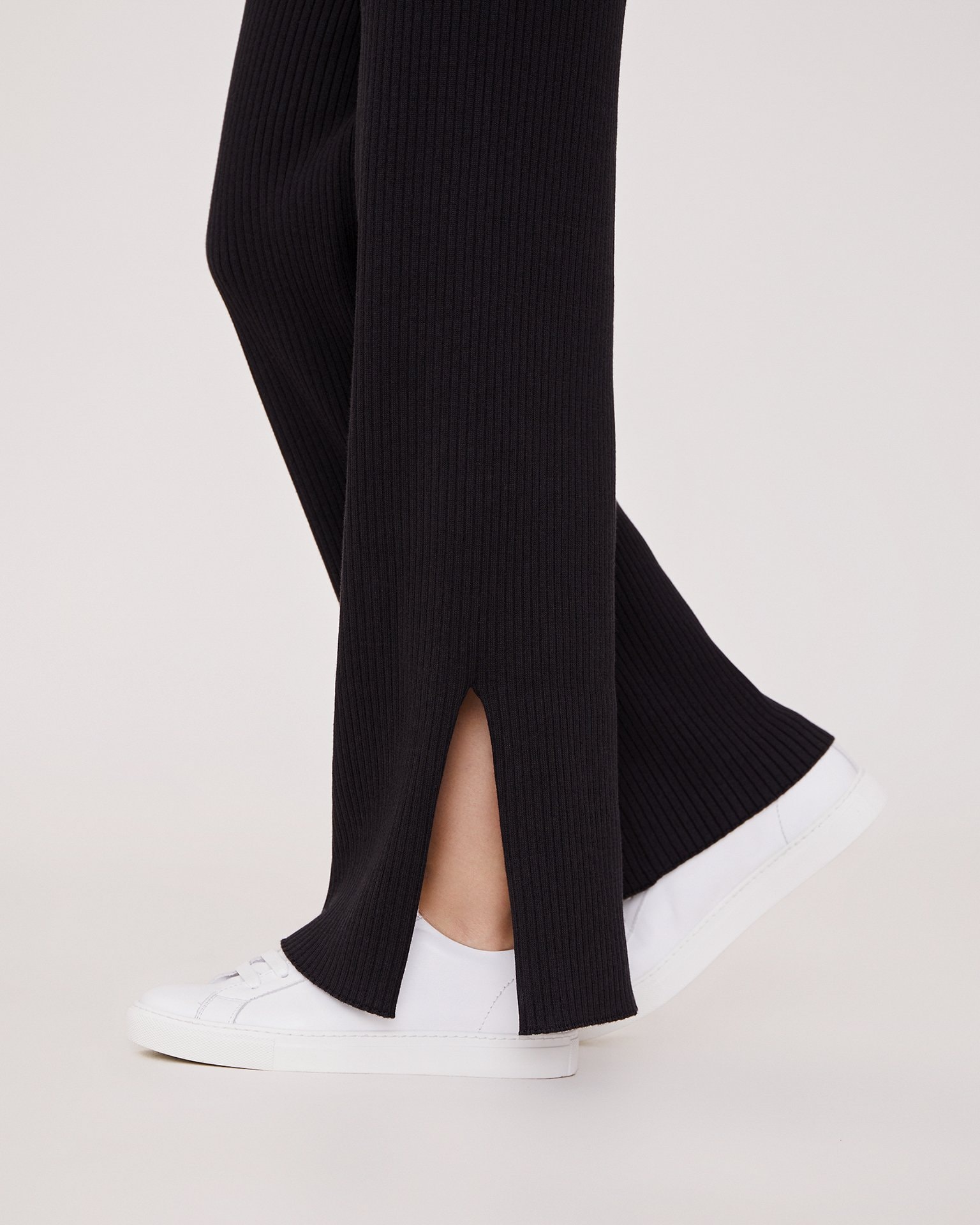Trousers with side slits, Black — photo 2
