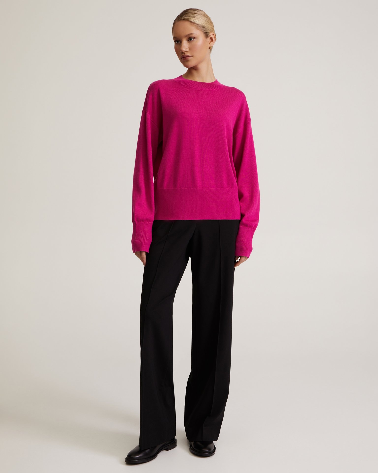 Solid-colour jumper, Fuchsia — photo 5