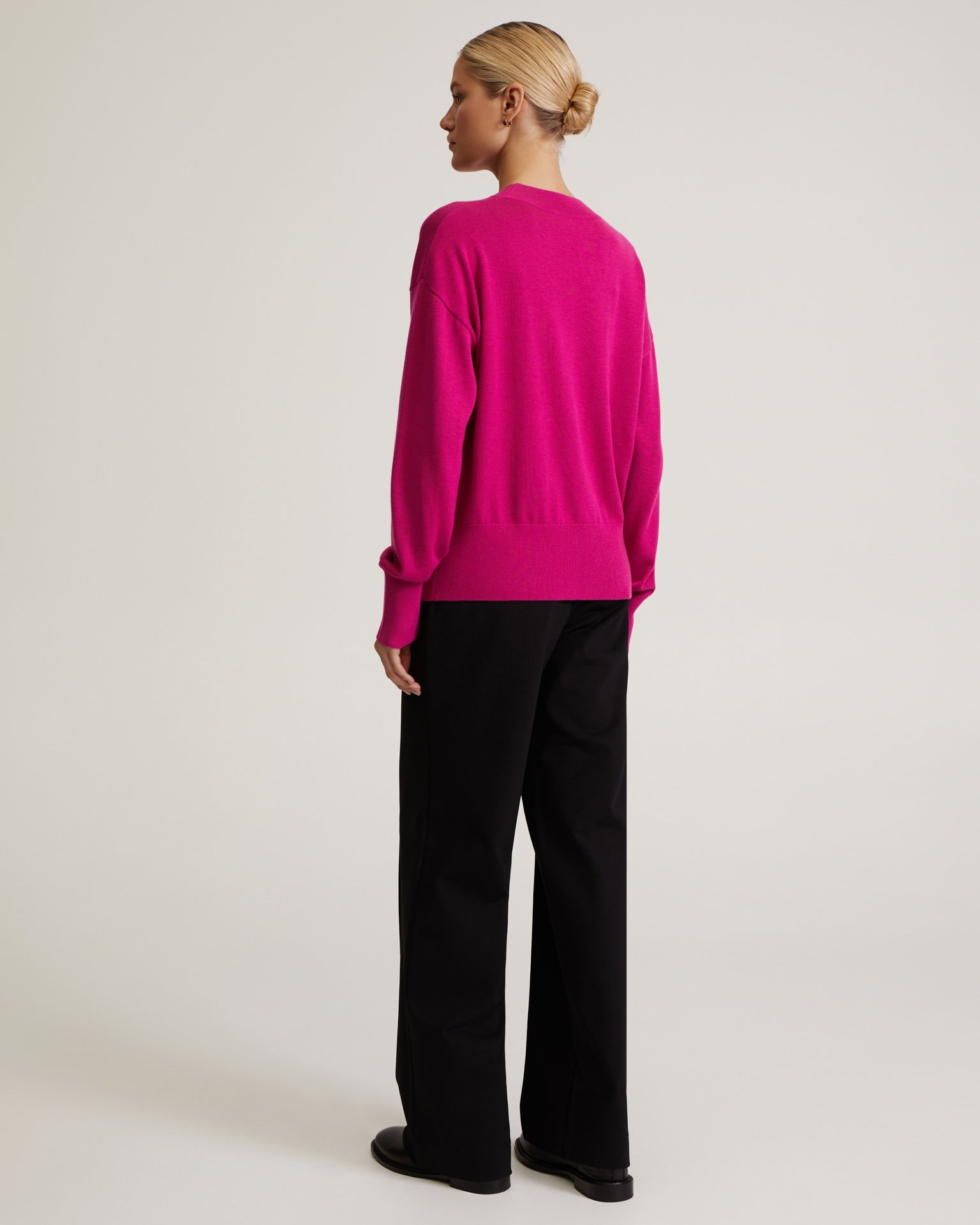 Solid-colour jumper, Fuchsia — photo 4