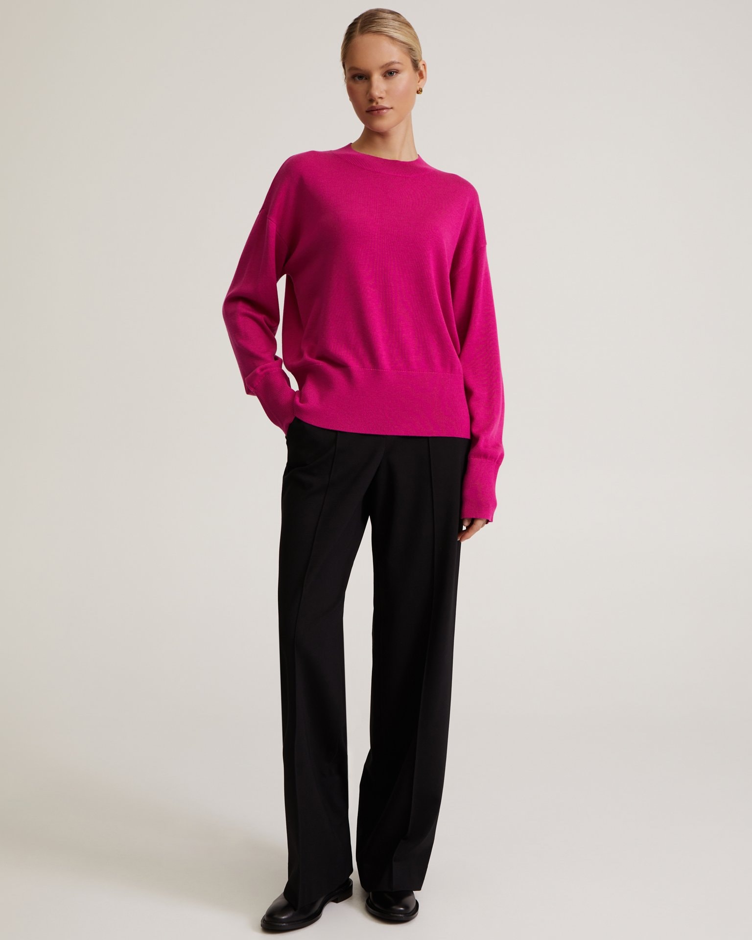 Solid-colour jumper, Fuchsia — photo 3
