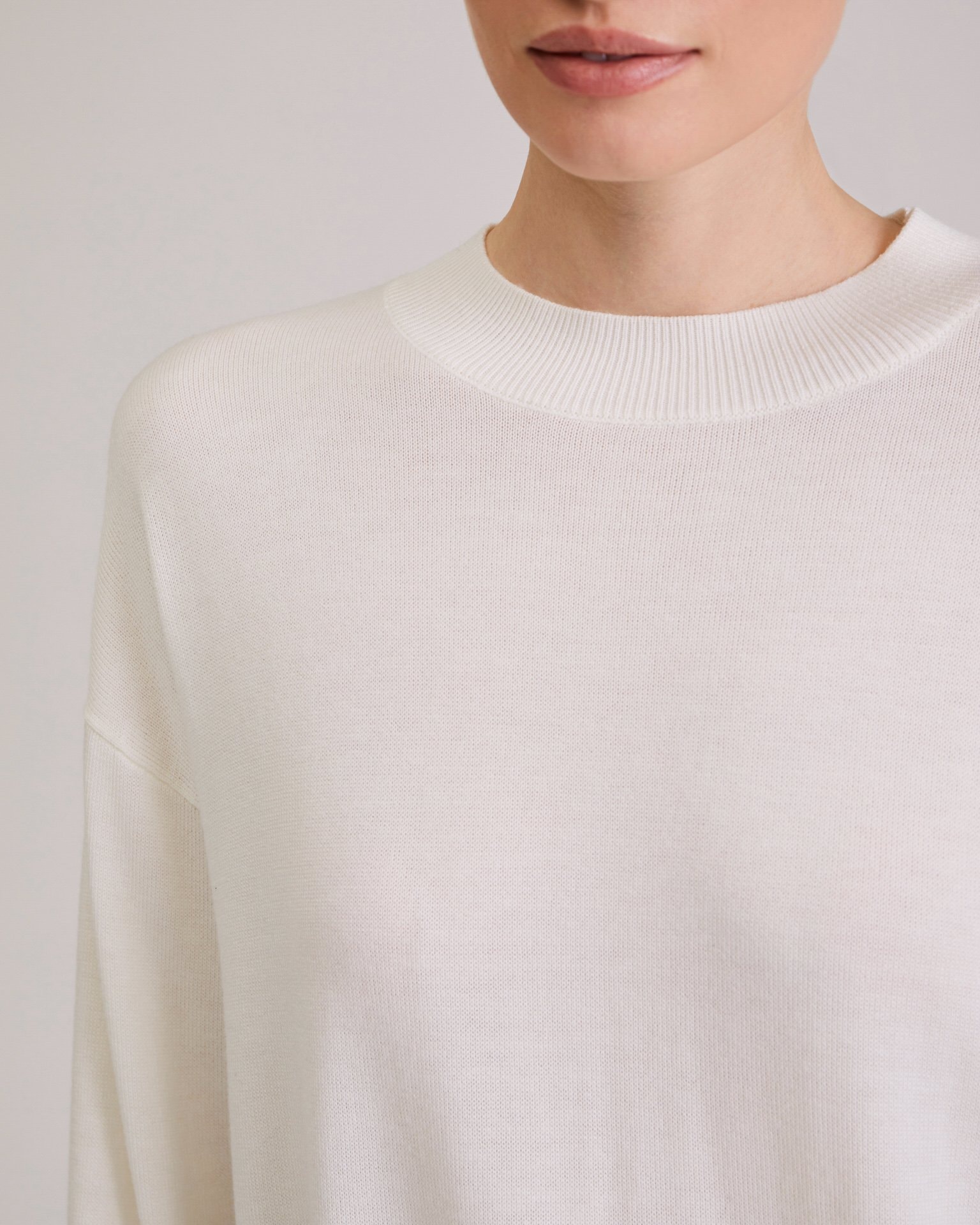 Solid colour jumper, Milk — photo 6