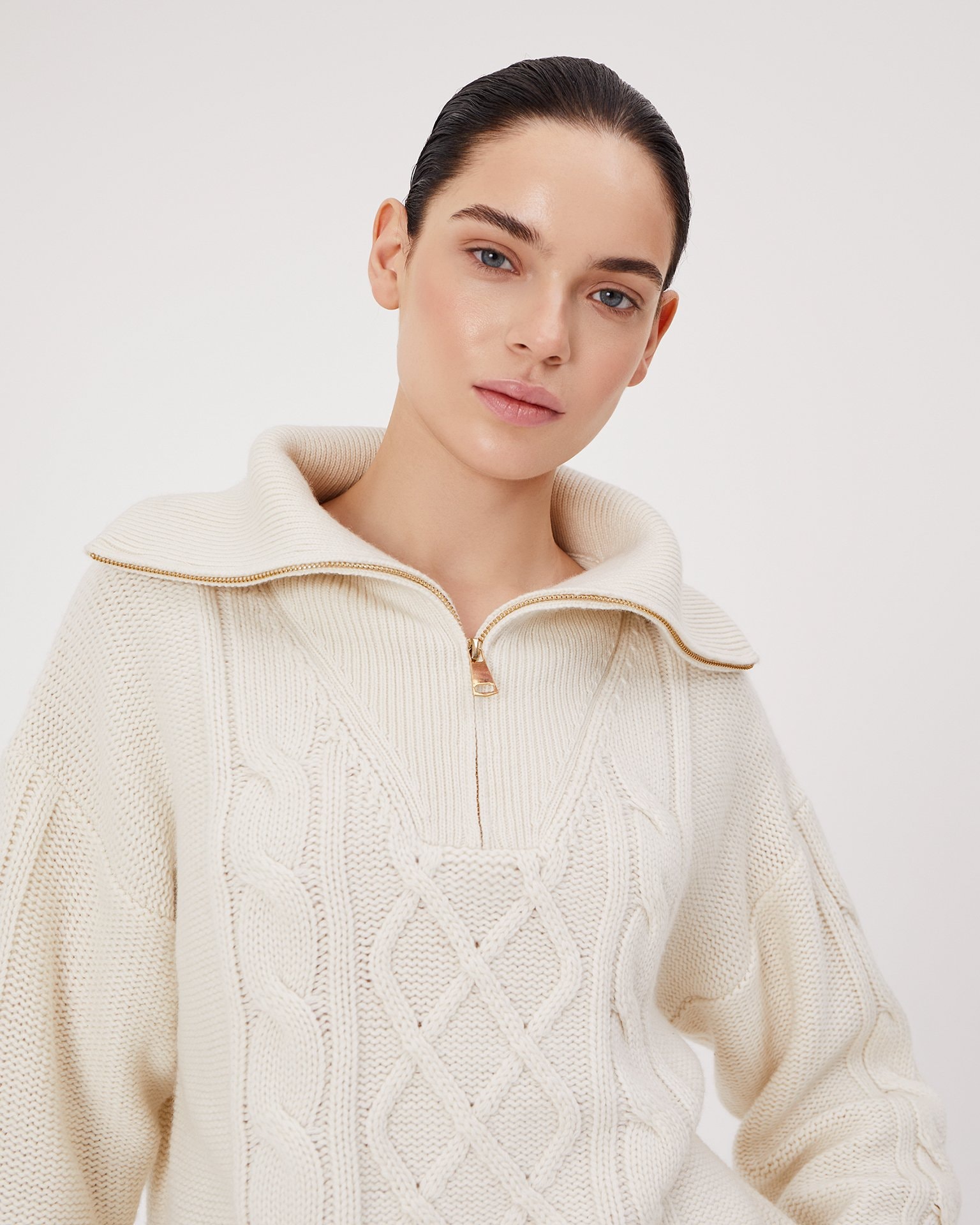 Jumper with a collar, White — photo 2