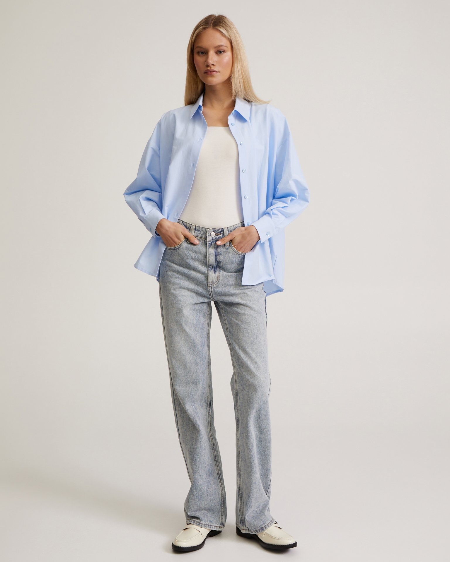 Grey-blue jeans, Sky Blue — photo 2