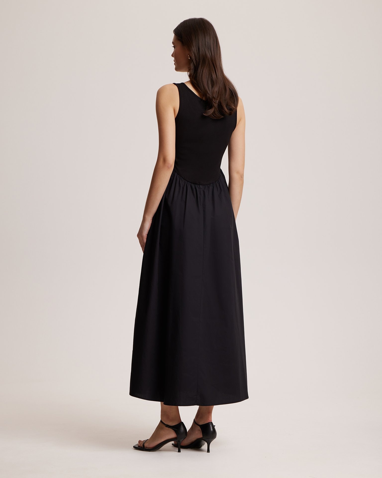 Black Pinafore Dress, Black — photo 4