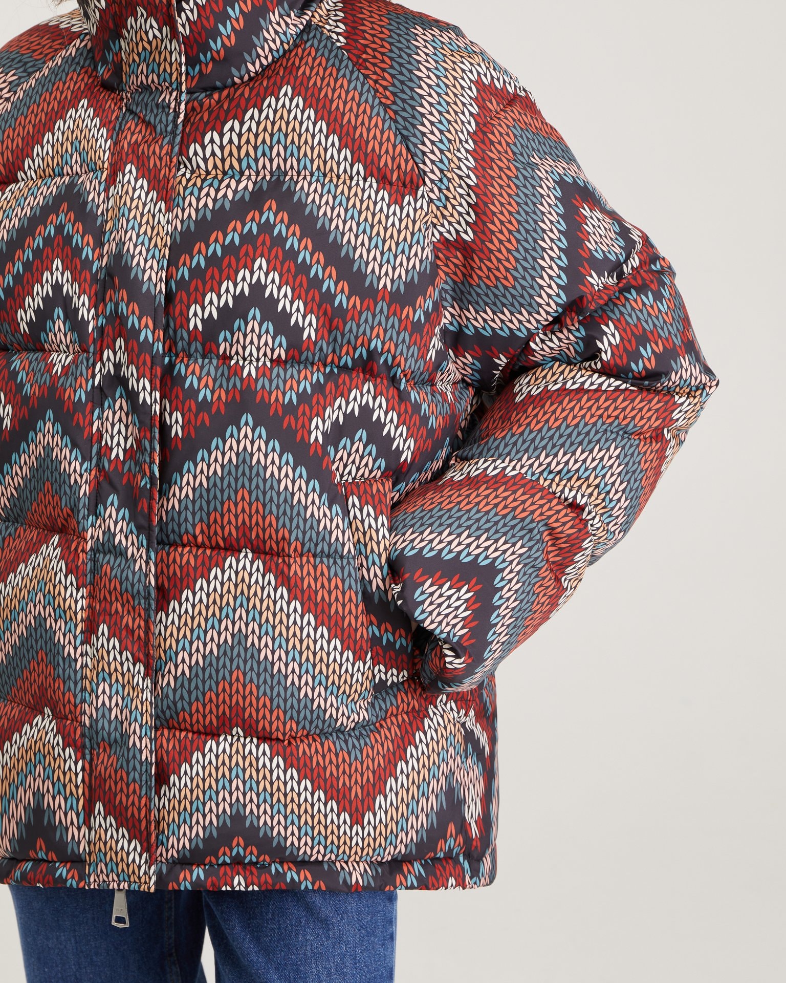Cropped puffer jacket, Brown. — photo 3