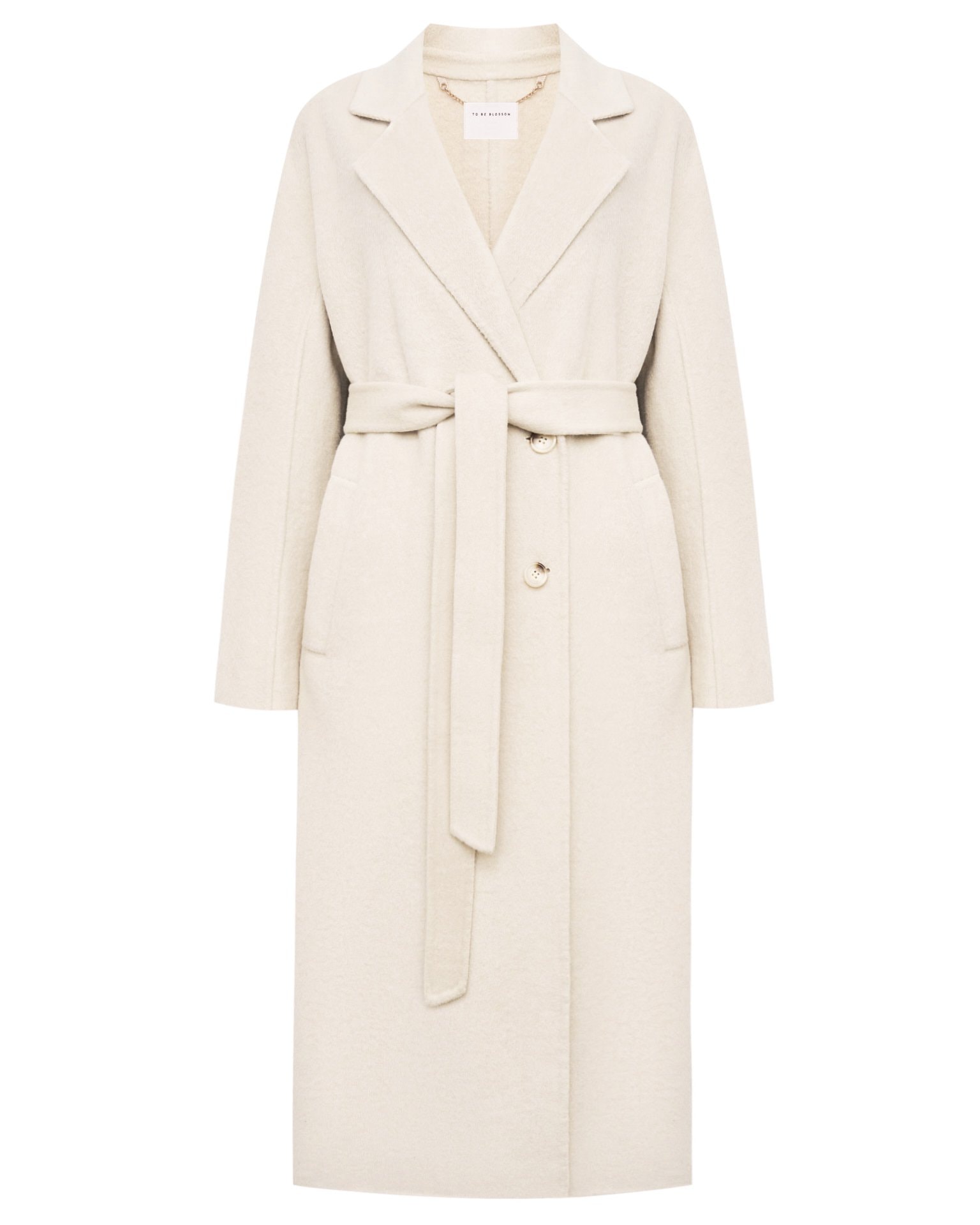 Coat with a raglan sleeve, White