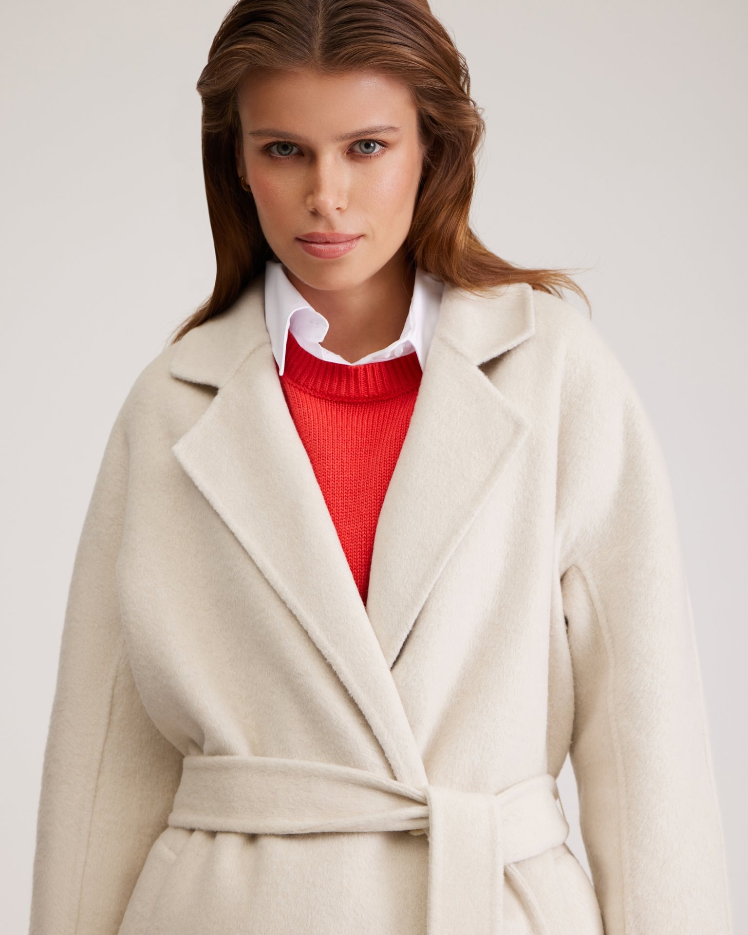 Coat with a raglan sleeve, White — photo 7