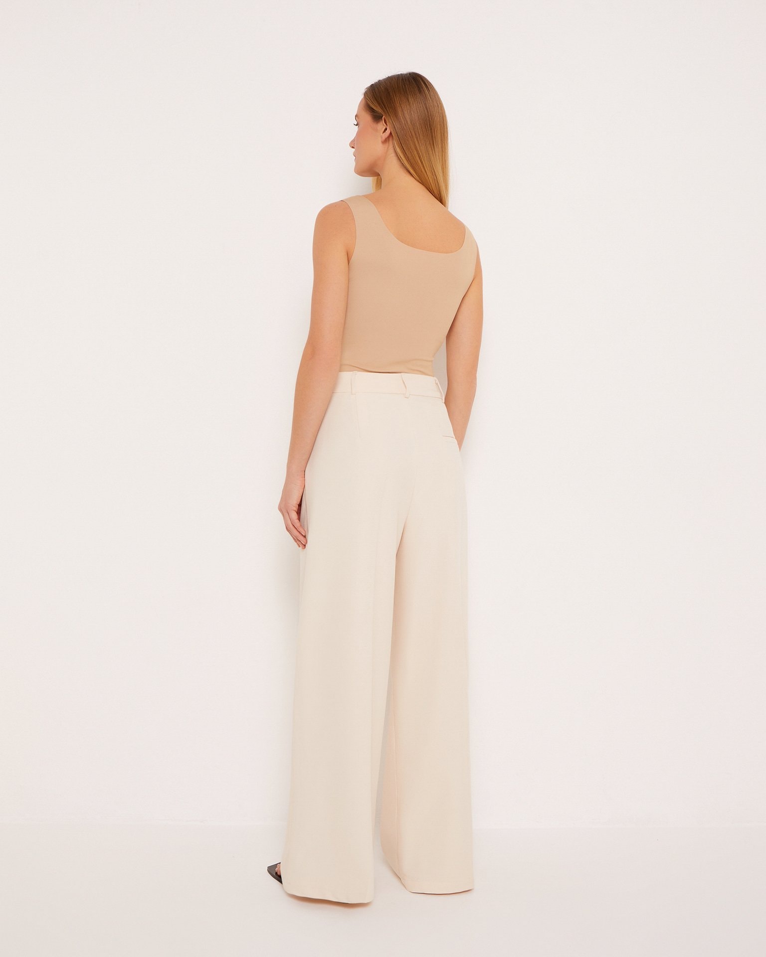 Loose-fit beige trousers, Beige — photo 4