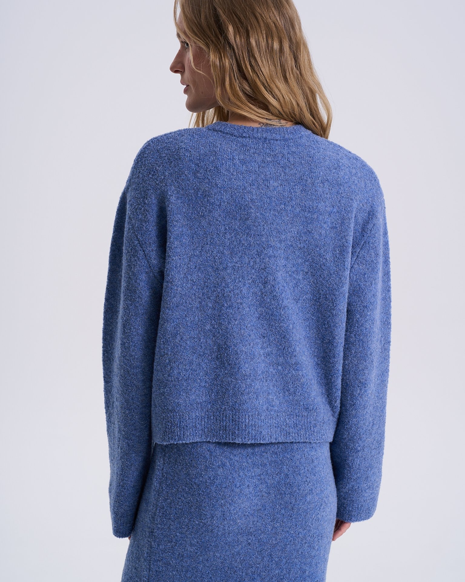 Cardigan with statement buttons, Blue — photo 5