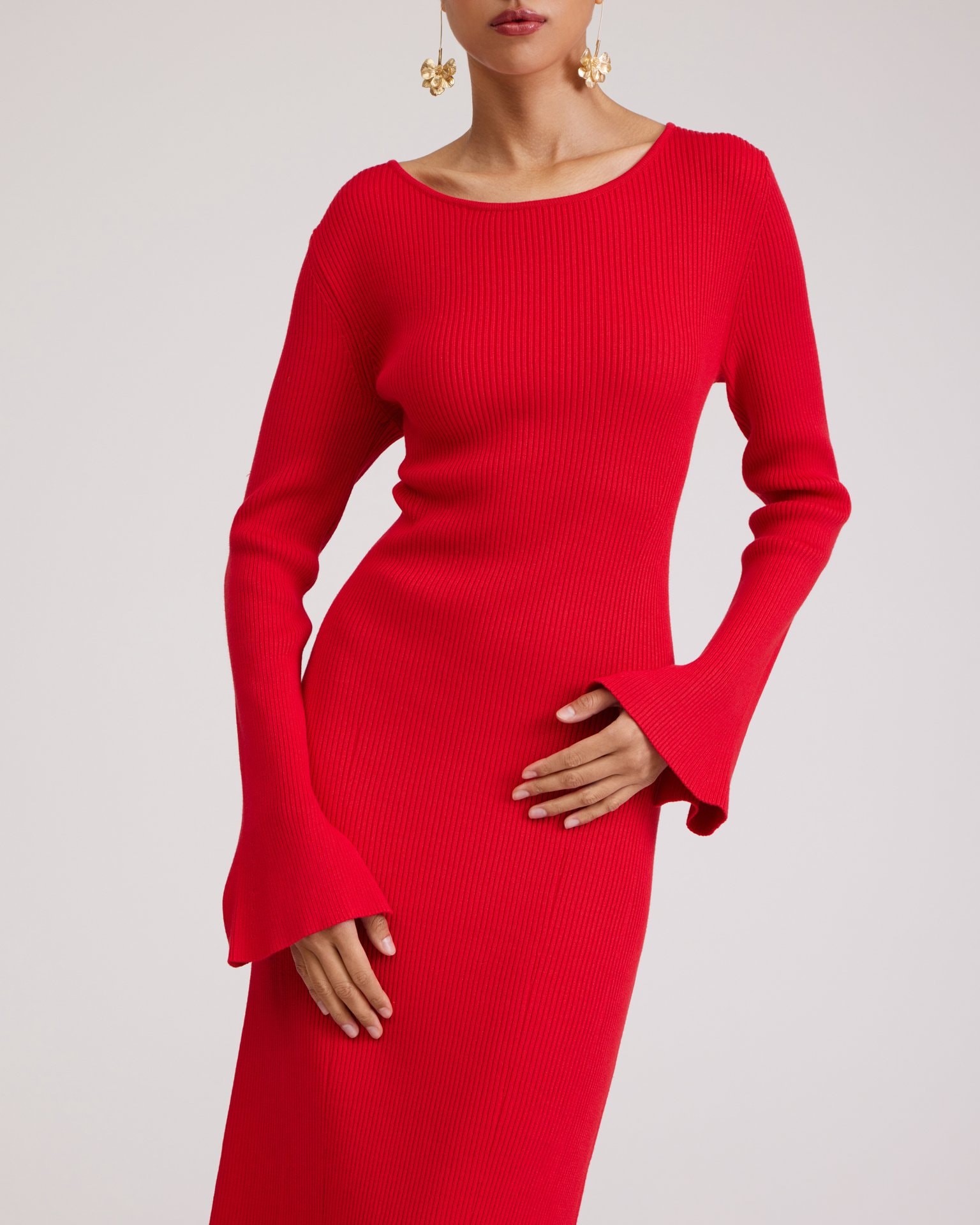 Red dress with an open back, Red — photo 6