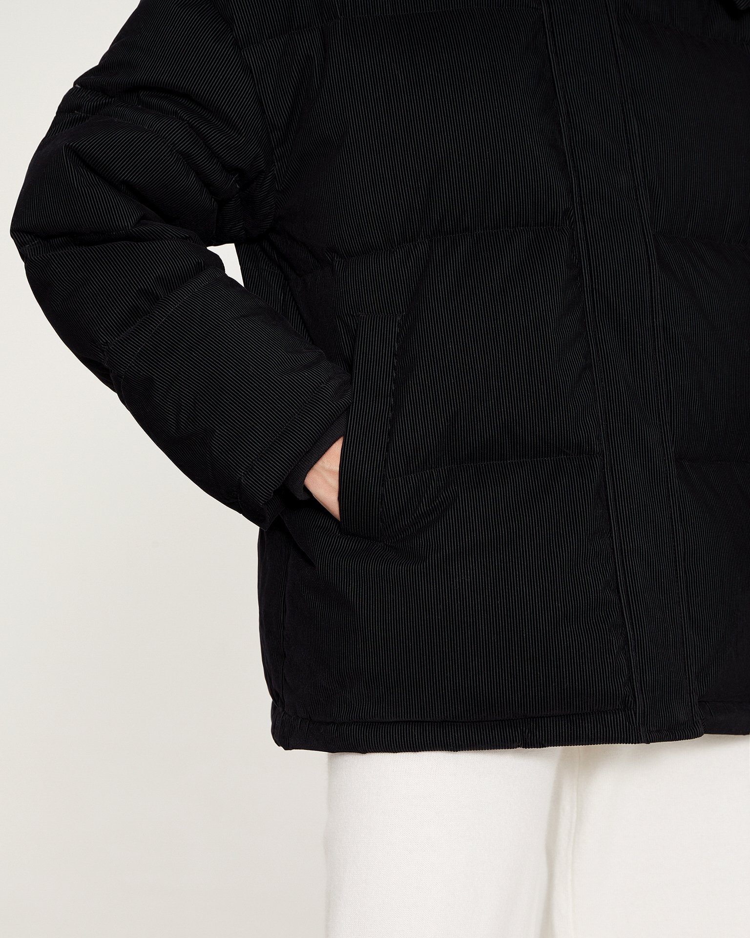 Black quilted jacket, Black — photo 5