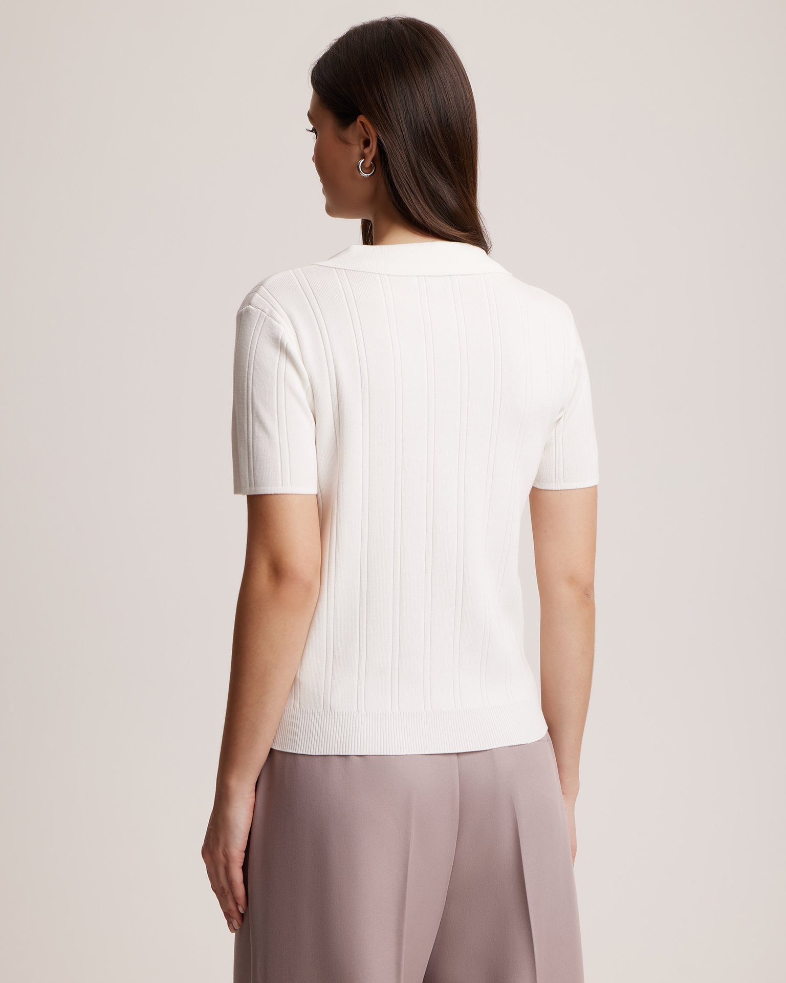 White polo t-shirt, White — photo 3