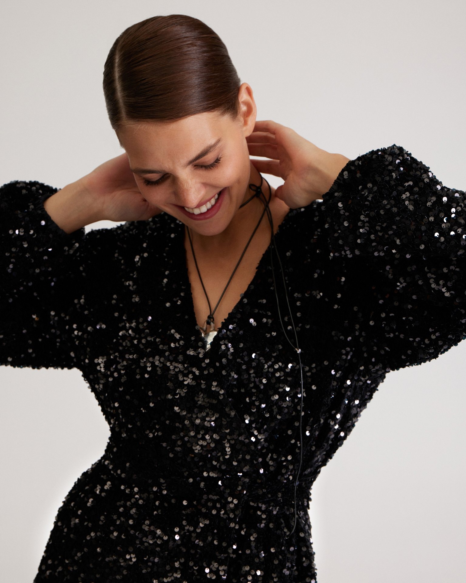 Sequin mini dress, Black — photo 9