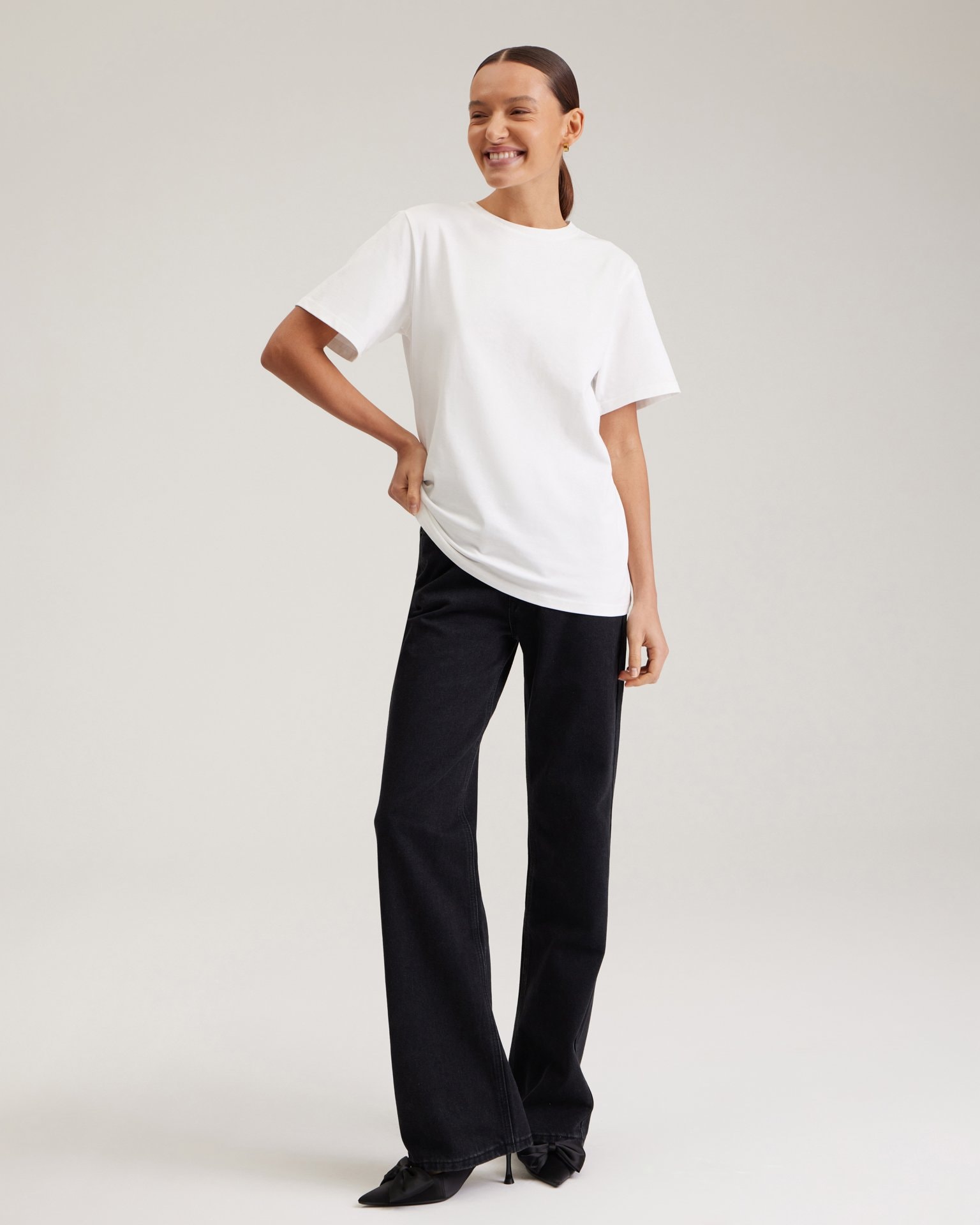 Basic white t-shirt, White — photo 2
