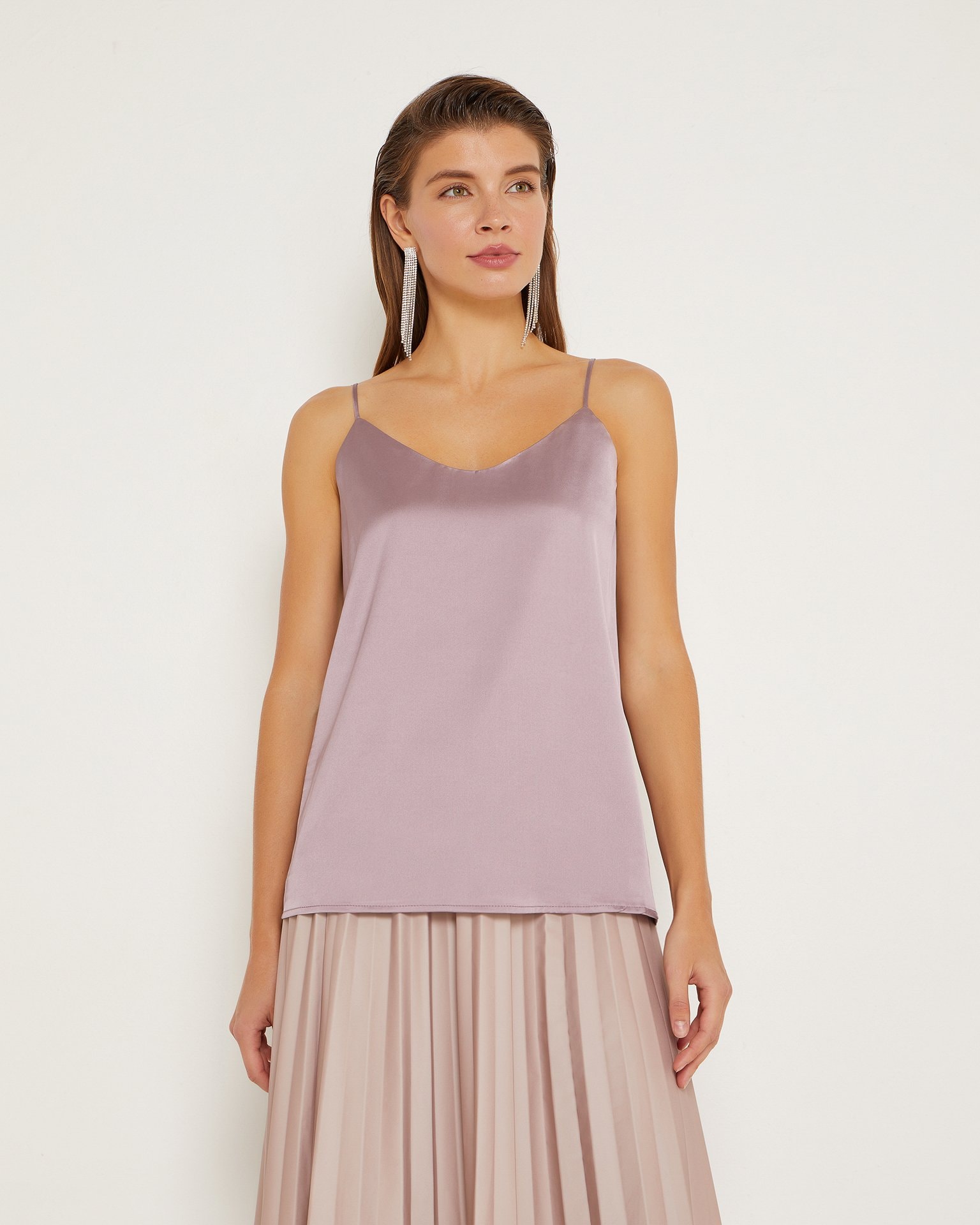 A long pleated skirt in beige, Beige — photo 4