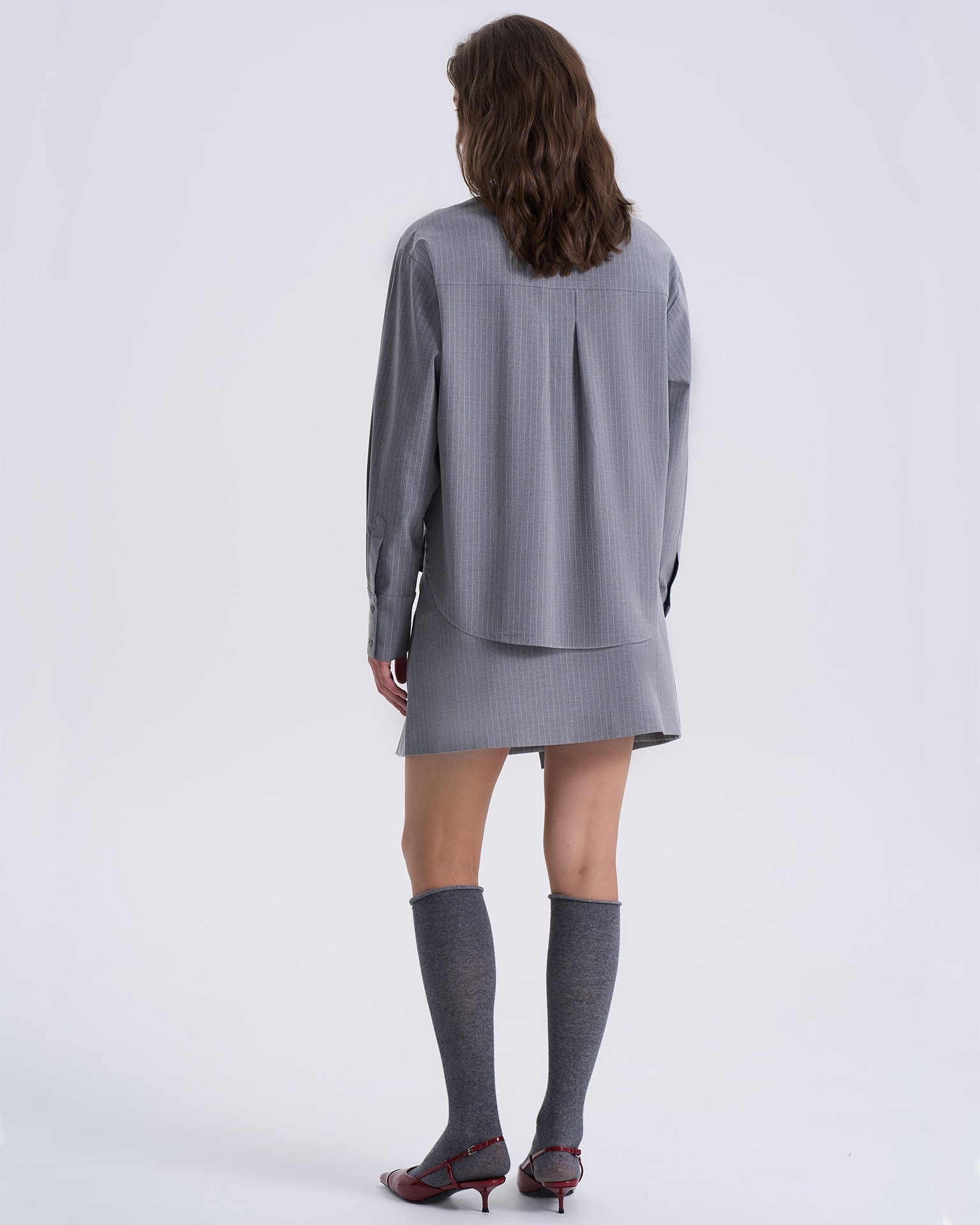 Grey striped shirt, Grey — photo 5