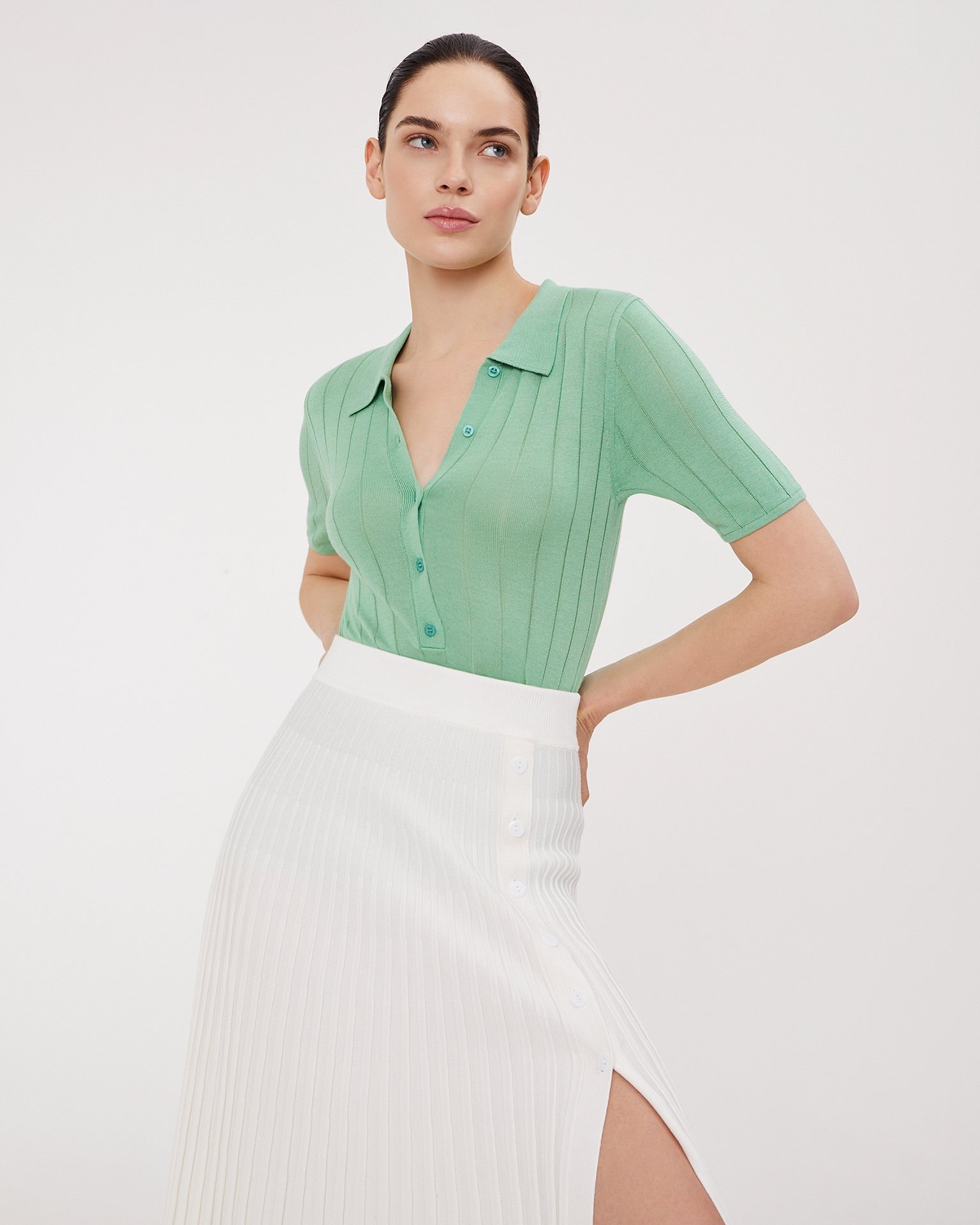 Green polo shirt, Green — photo 2