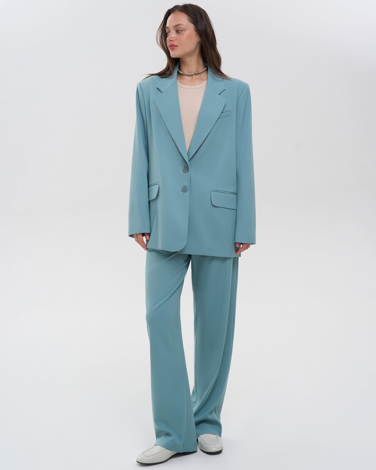 Single-breasted blazer, Green — photo 3
