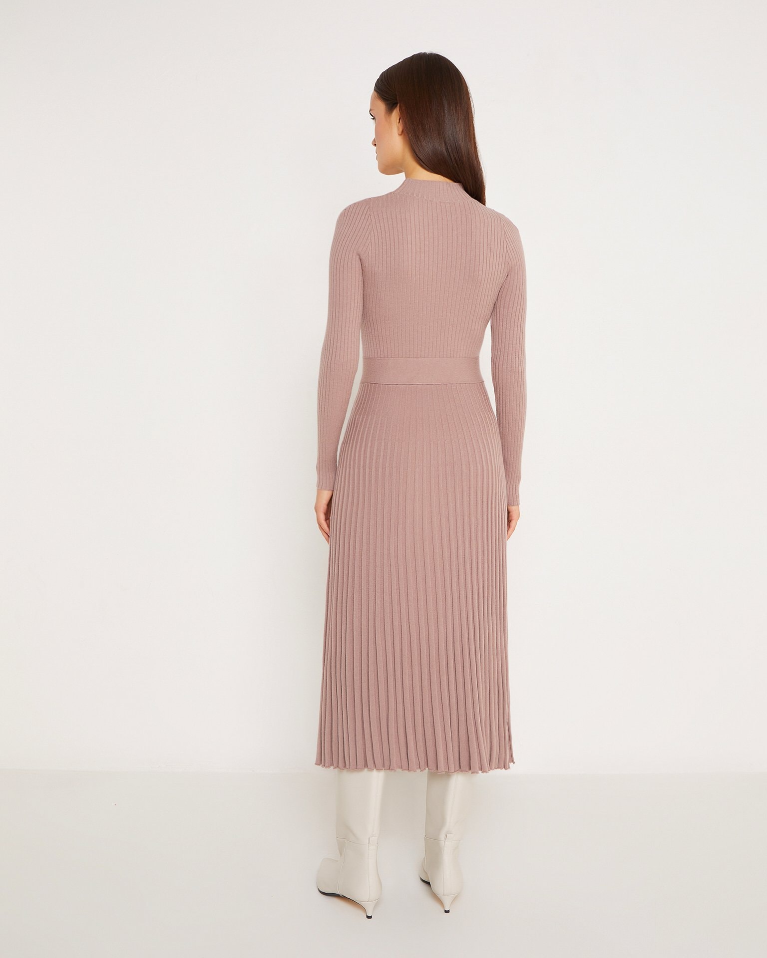 Knitted dress in a coffee colour, Coffee — photo 3