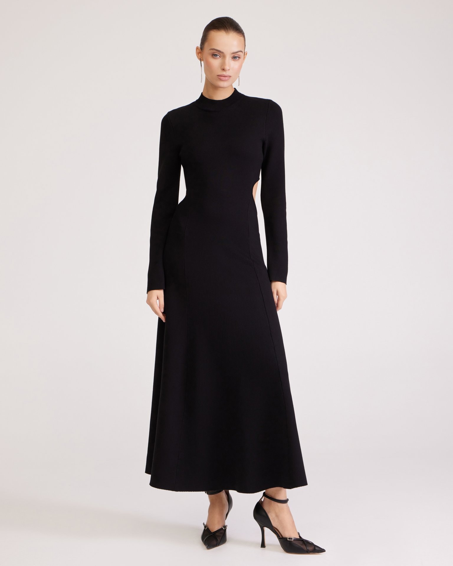 Dress with a back cut-out, Black — photo 2