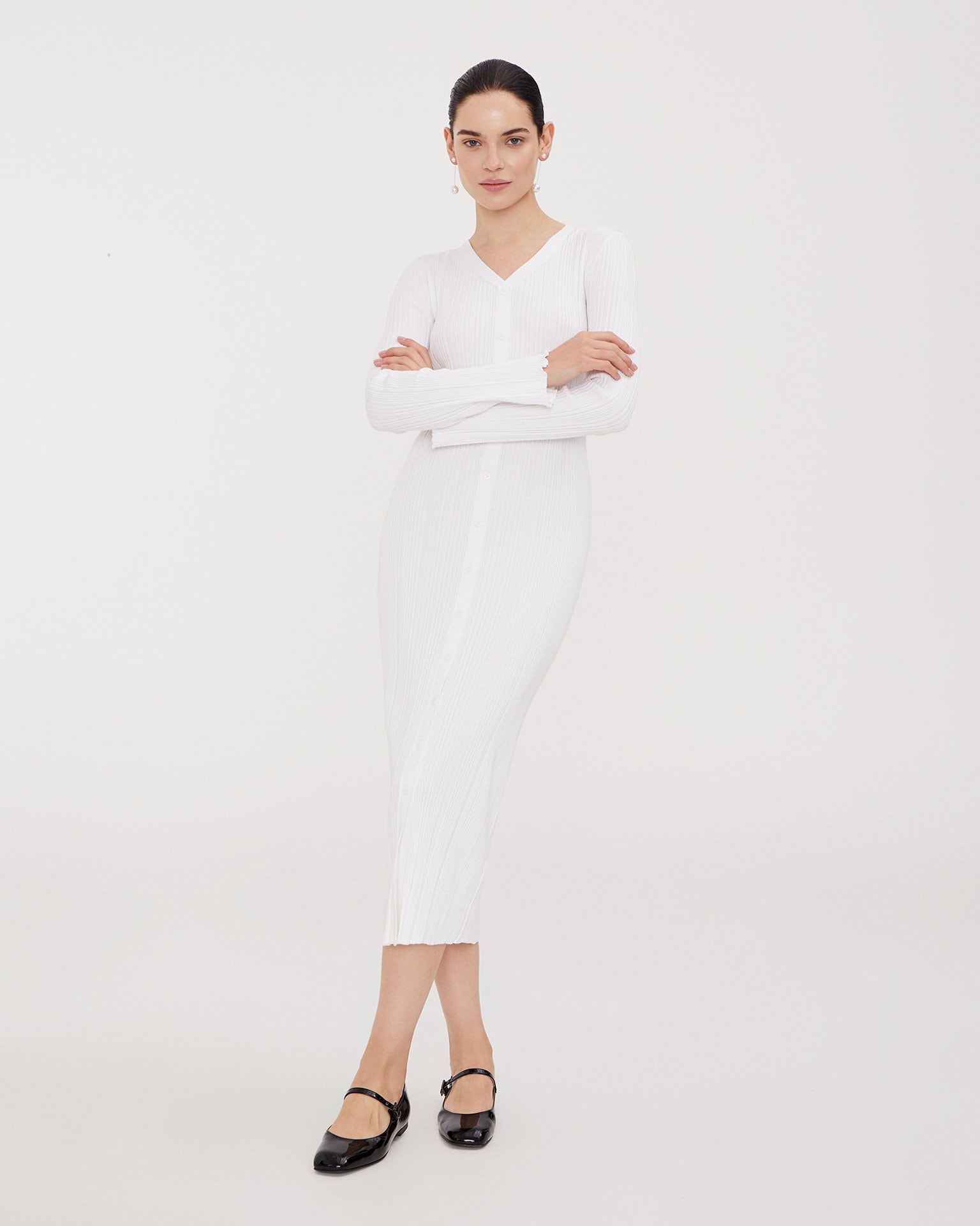 White viscose dress, White